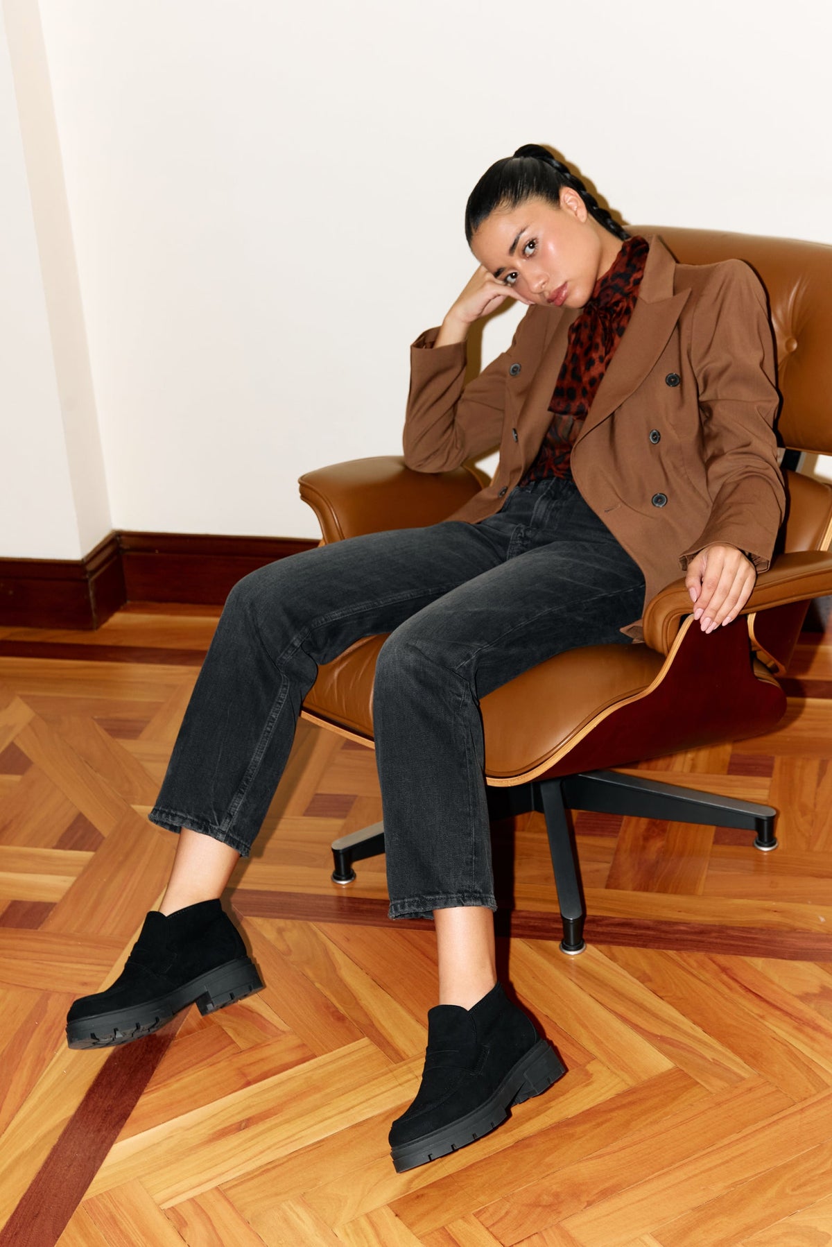 Elia Black Suede Boot by Andrea Gomez