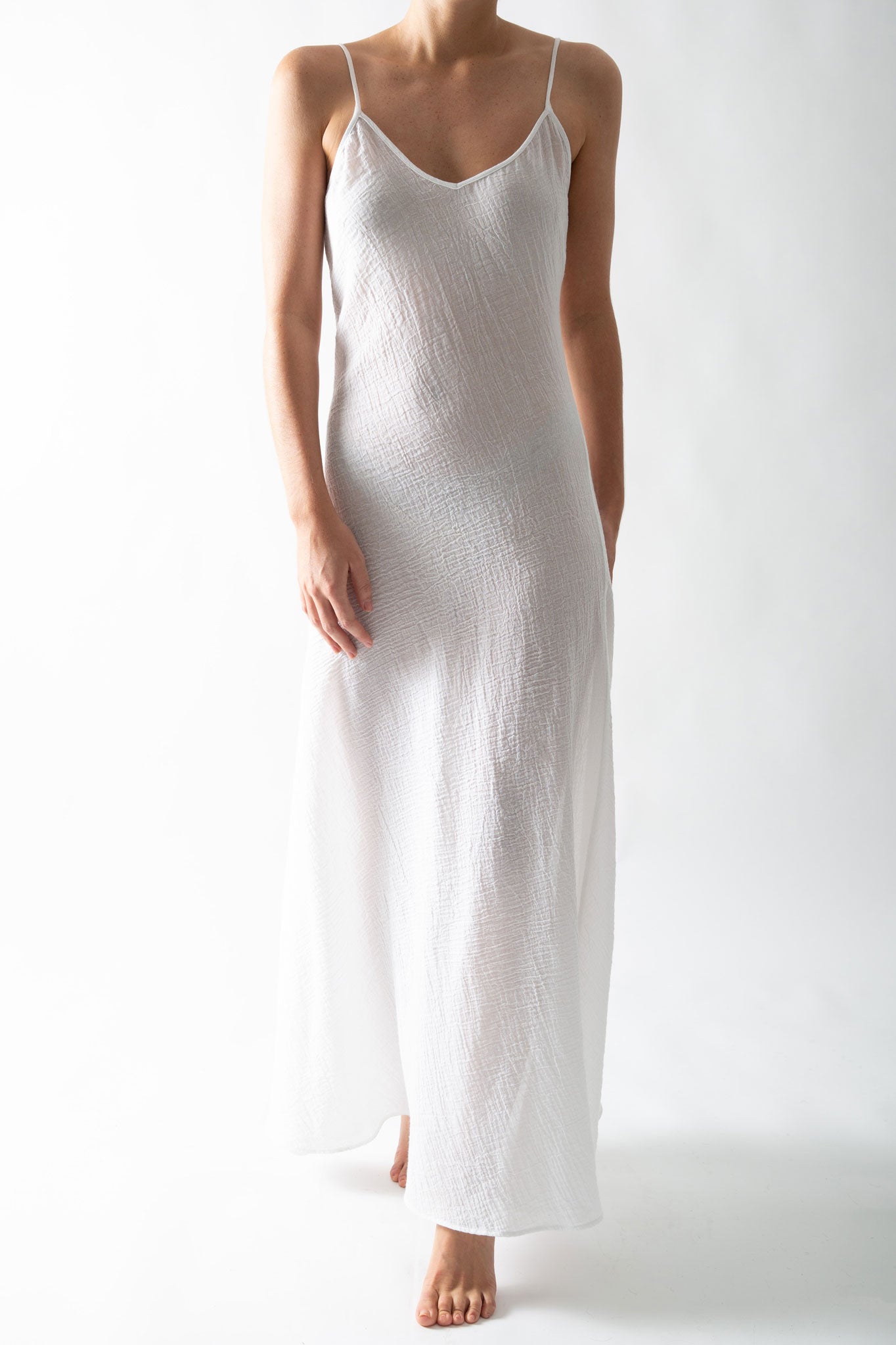 Enya Cotton Gauze Slip Dress by Miguelina