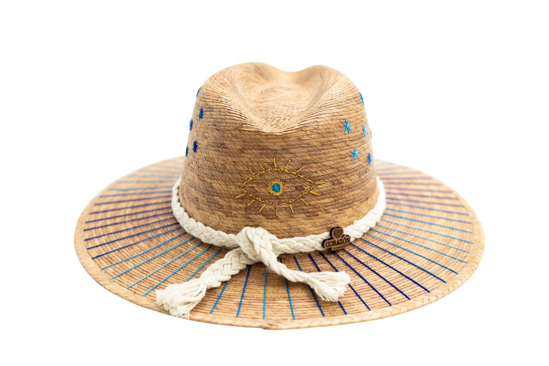 Exclusive Evil Eye Tan Hat by Corazon Playero