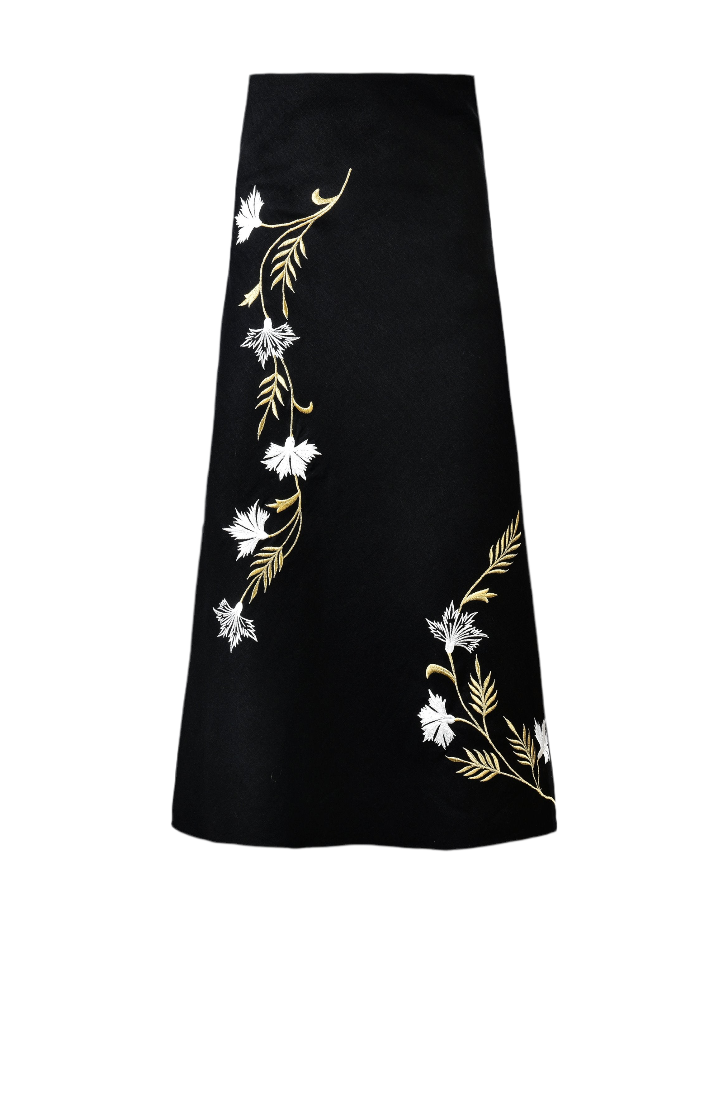 Lily Skirt - Black & Ivory & Gold by Rosewater House