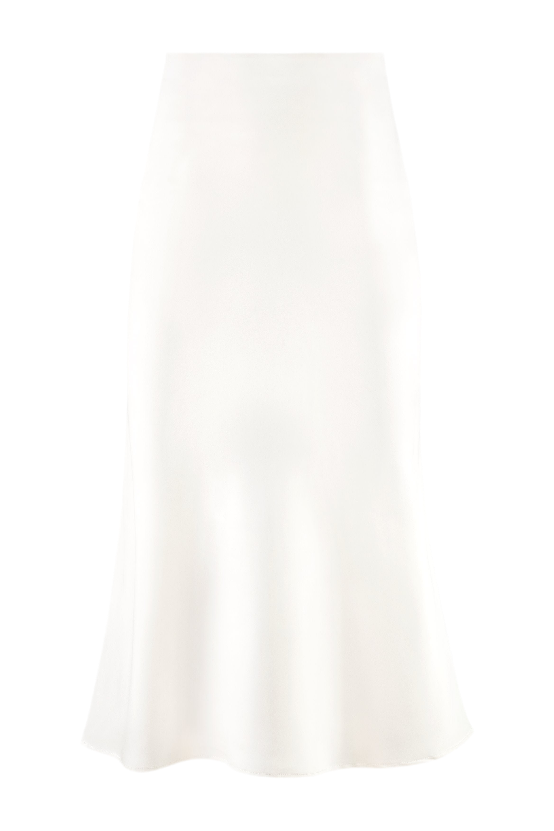 Silk Avin Midi Slip Skirt - Ivory by RosewaterHouse