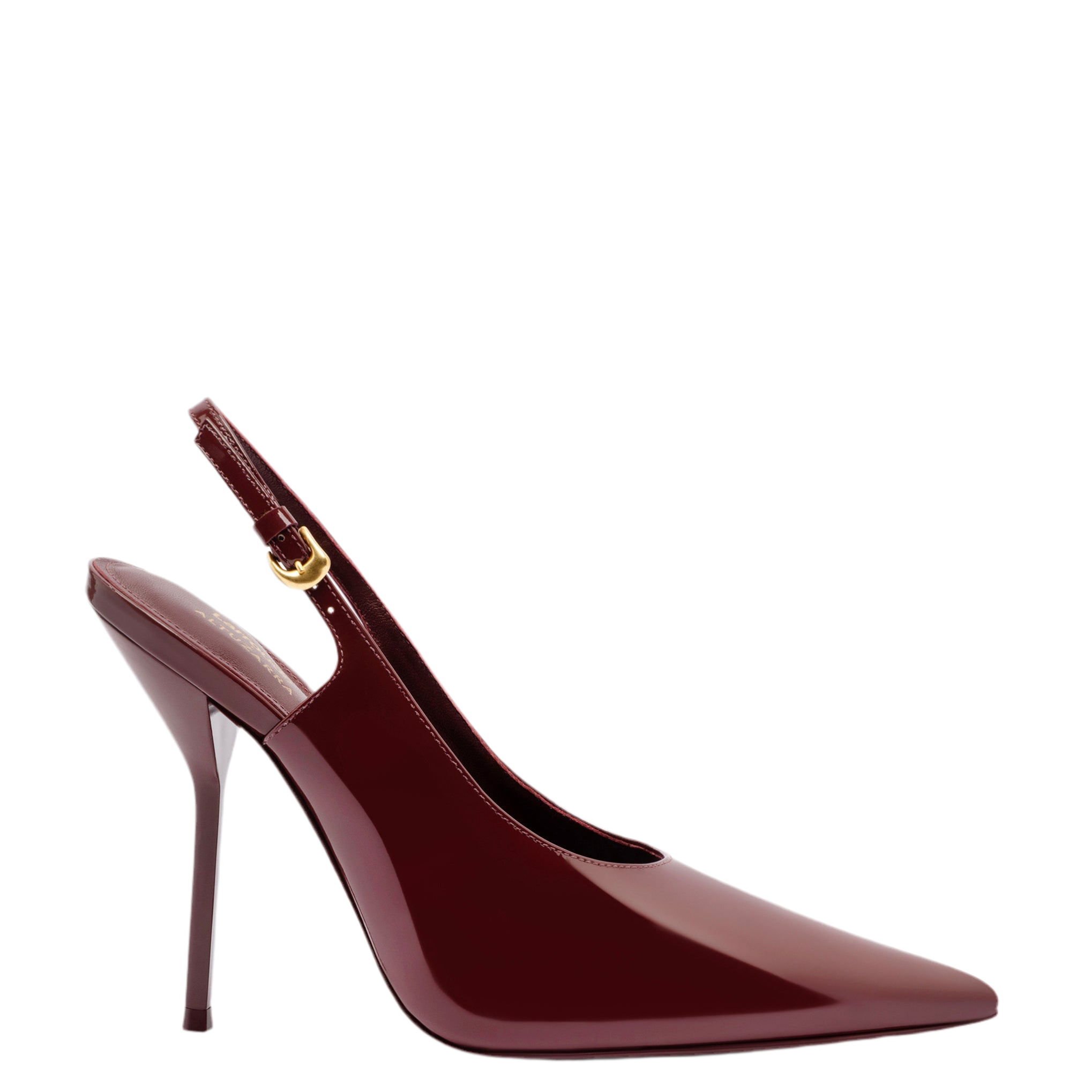 Larroudé x Altuzarra Pump In Burgundy Patent Leather by Larroudé