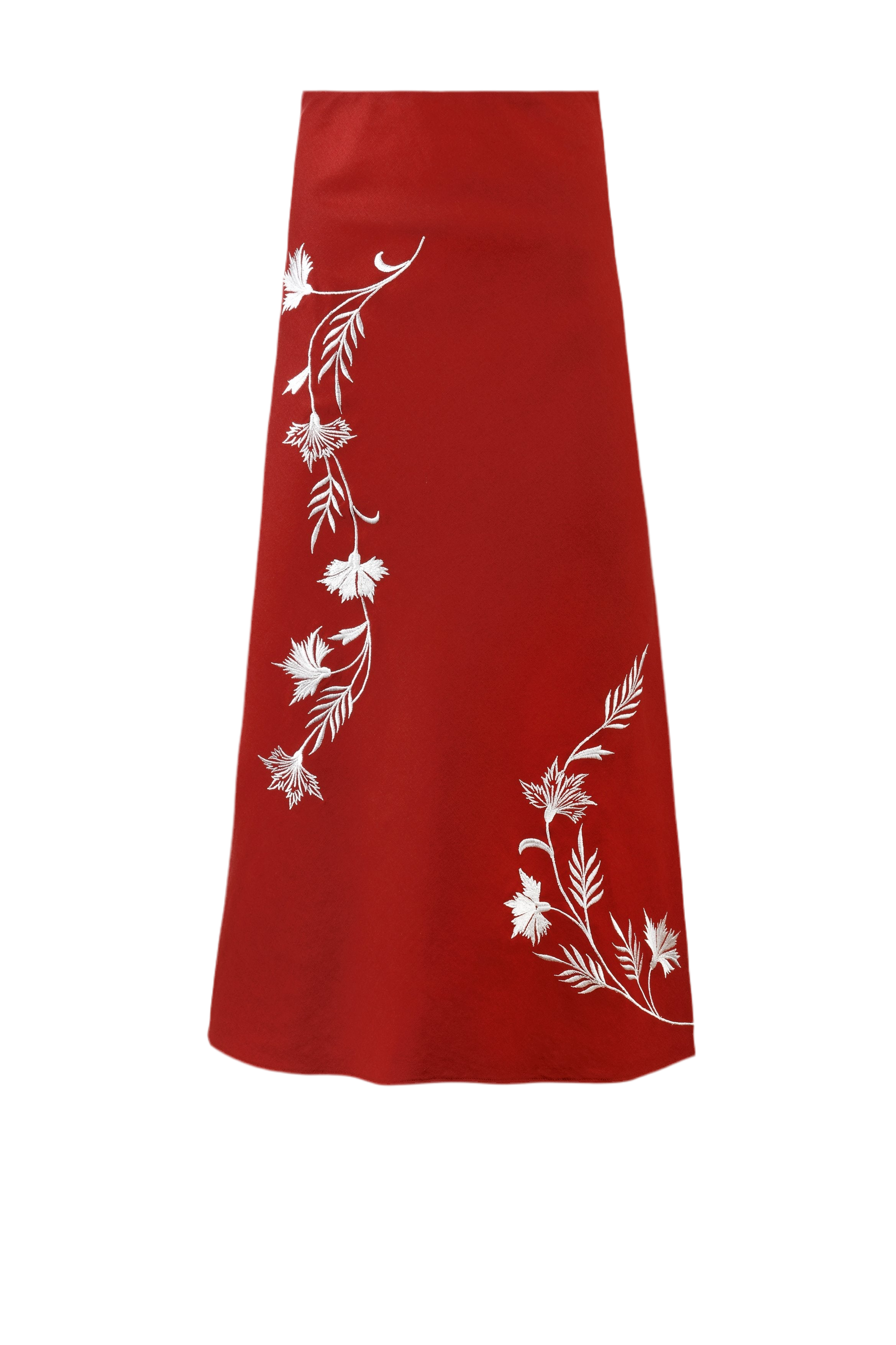 Lily Skirt - Deep Red & Ivory By Rosewater House