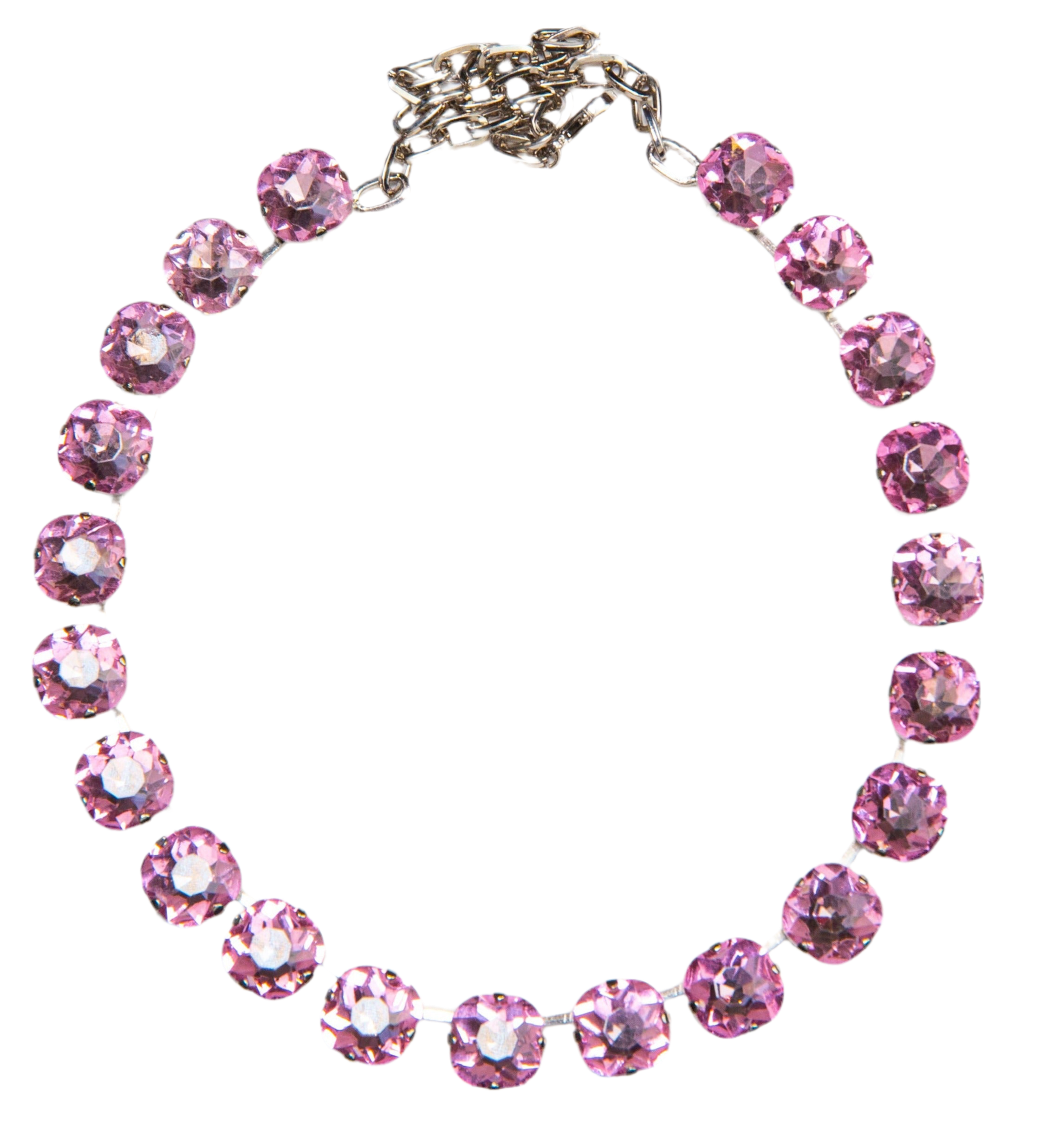 Short Baby Rose Crystal Necklace by Cashfana