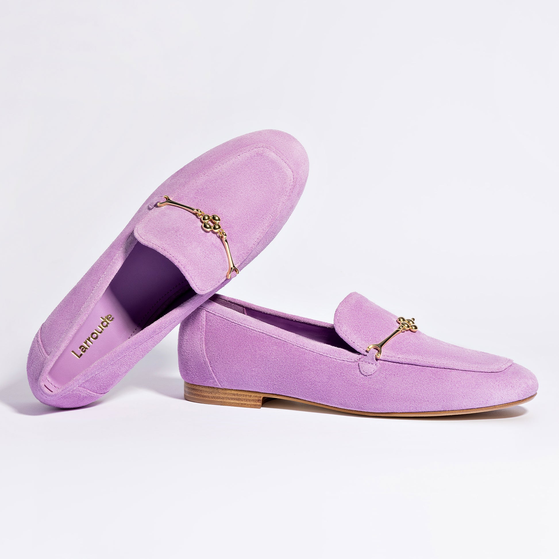 Katherine Loafer In Lilac Suede by Larroudé