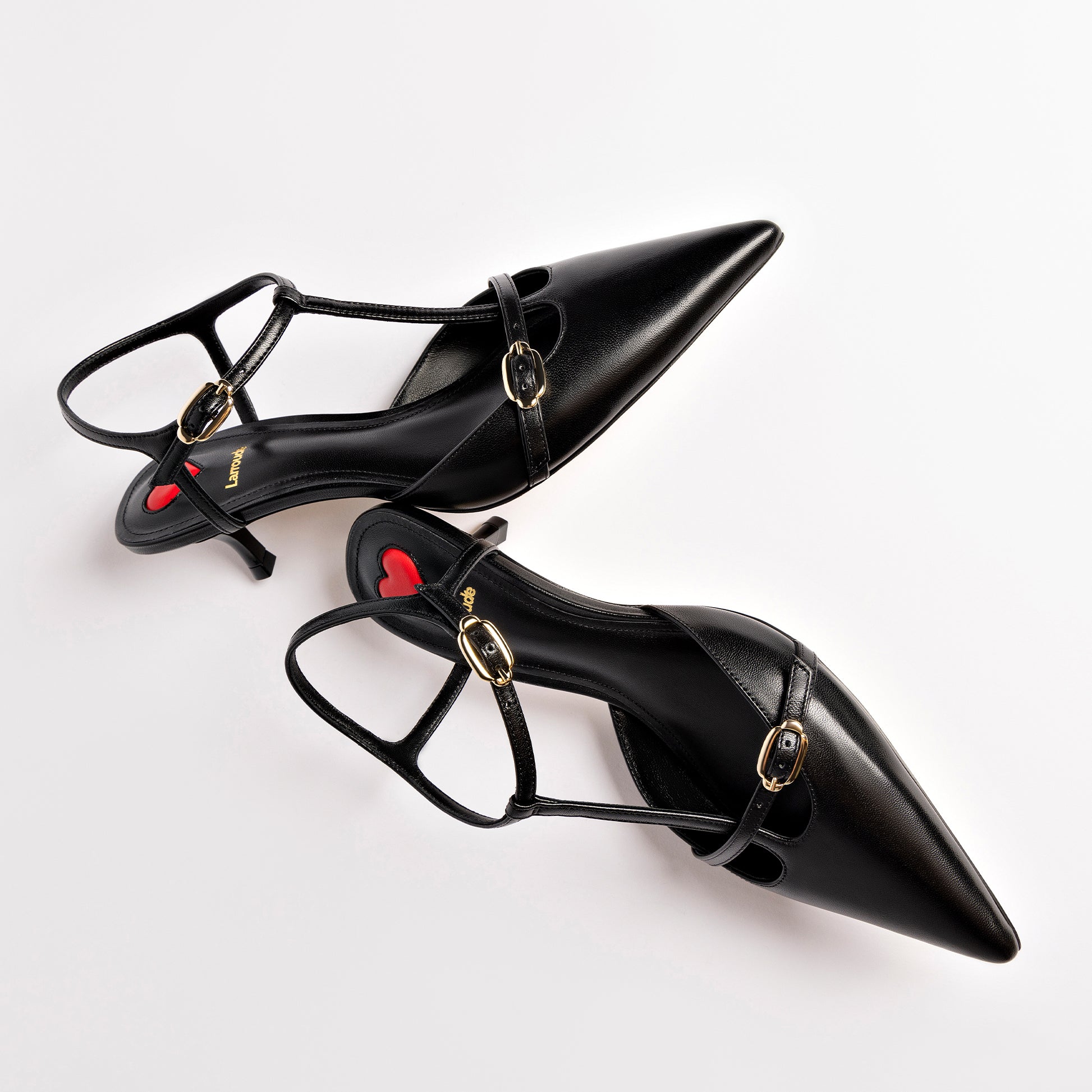 Grace Pump In Black Leather by Larroudé