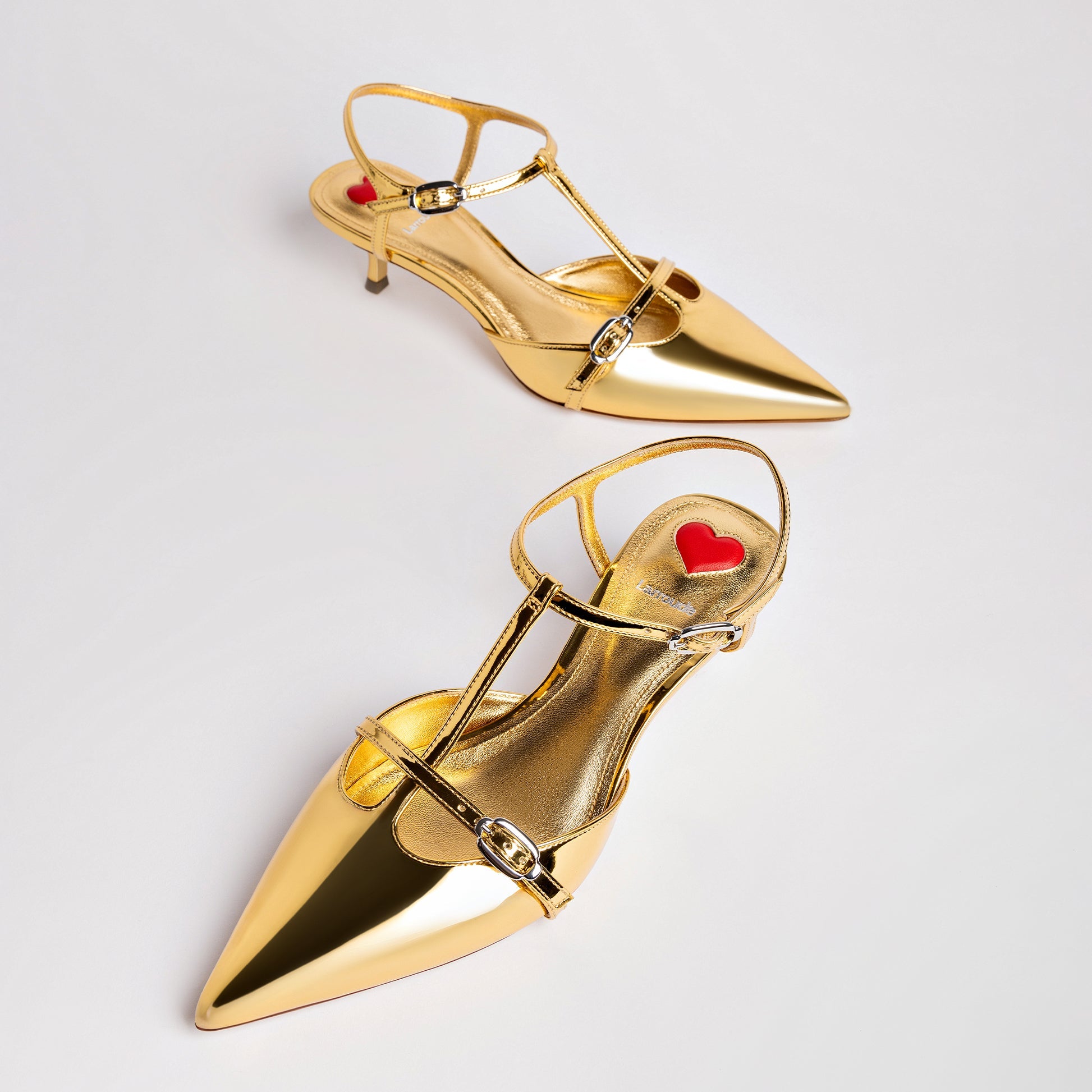 Grace Pump In Gold Specchio by Larroudé