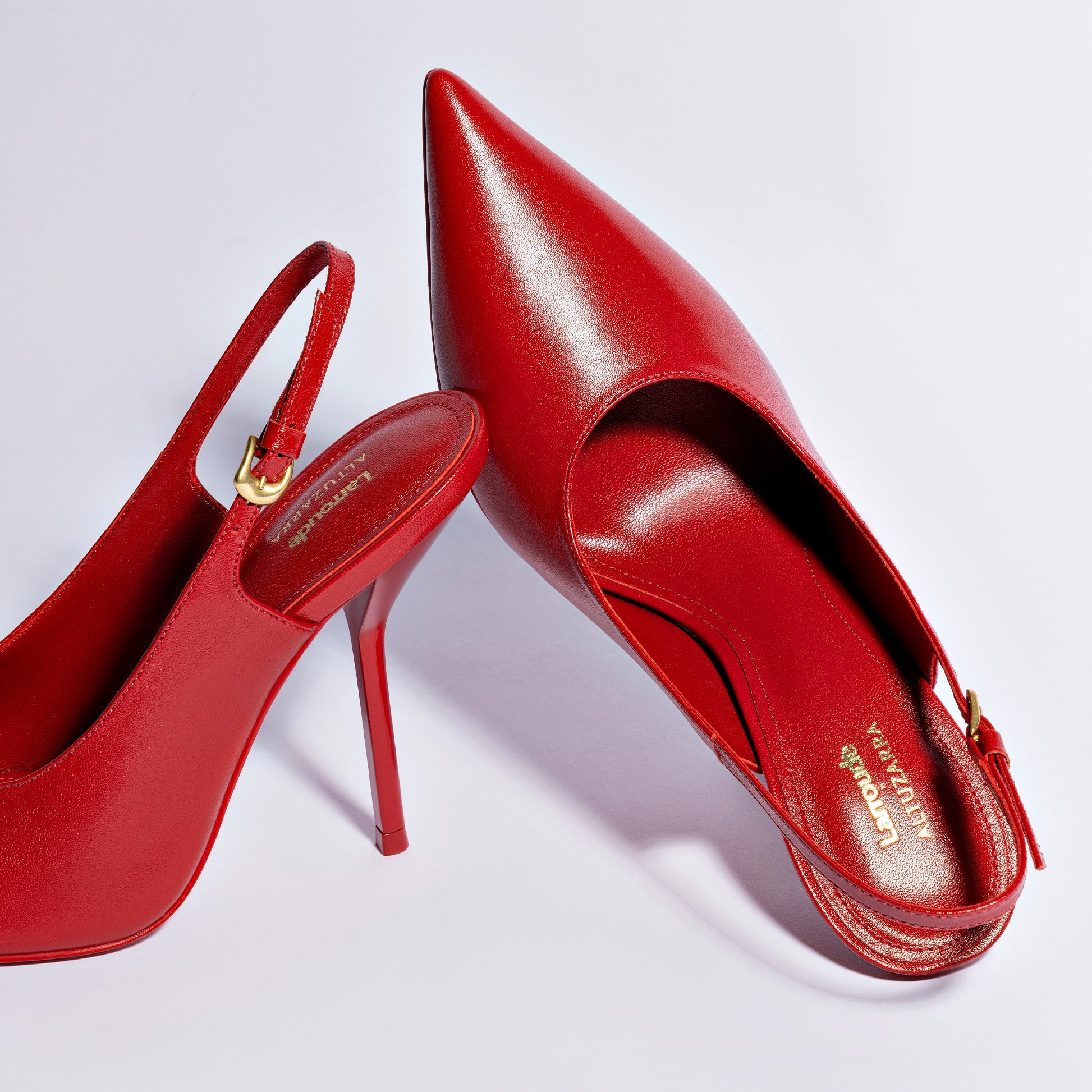 Larroudé x Altuzarra Pump In Blood Red Leather Larroudé