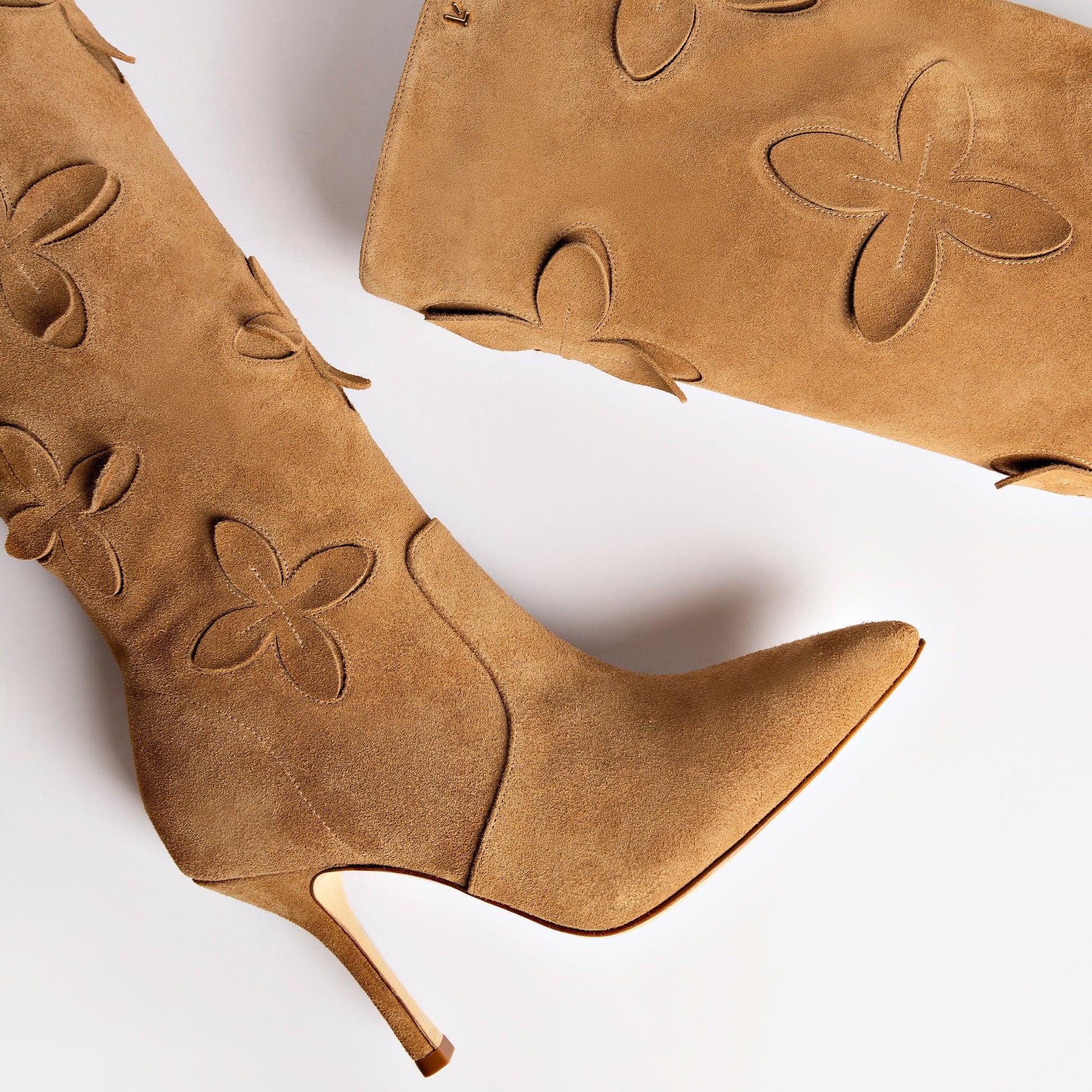 Julia Boot In Peanut Suede by Larroudé