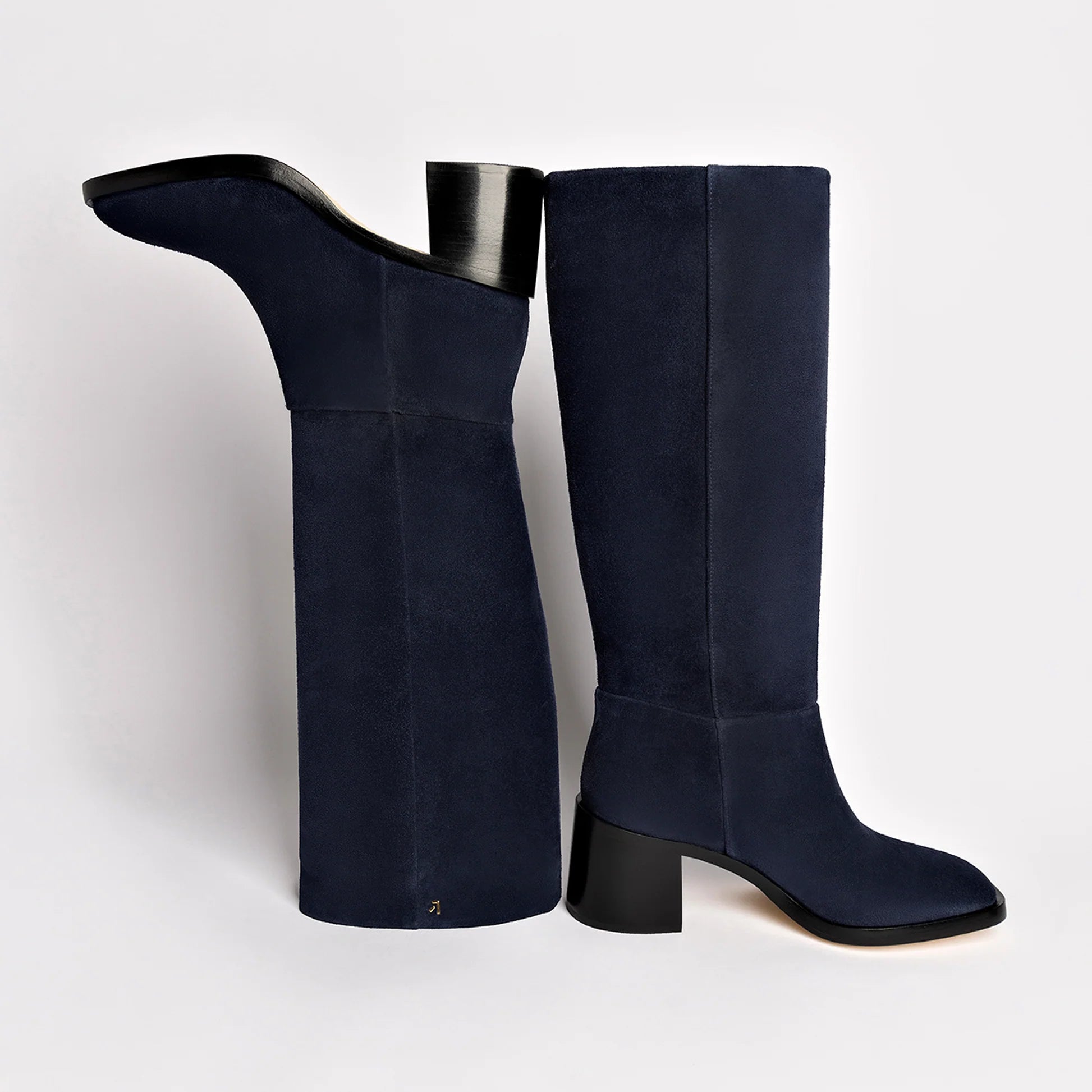 Ricky Boot In Dress Blue Suede by Larroudé