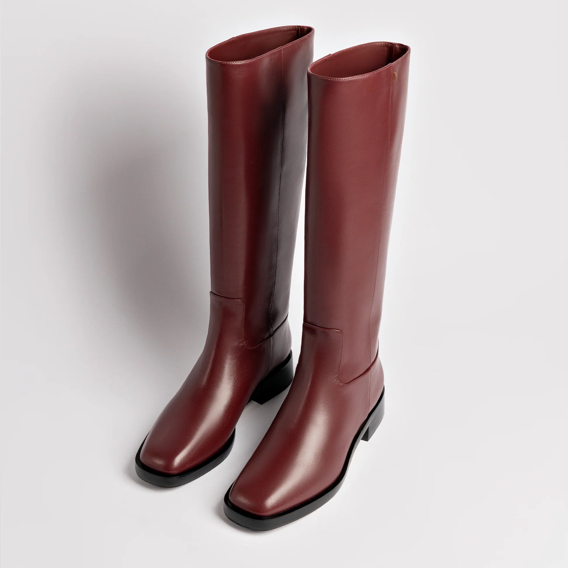 Anne Boot In Burgundy Leather by Larroudé