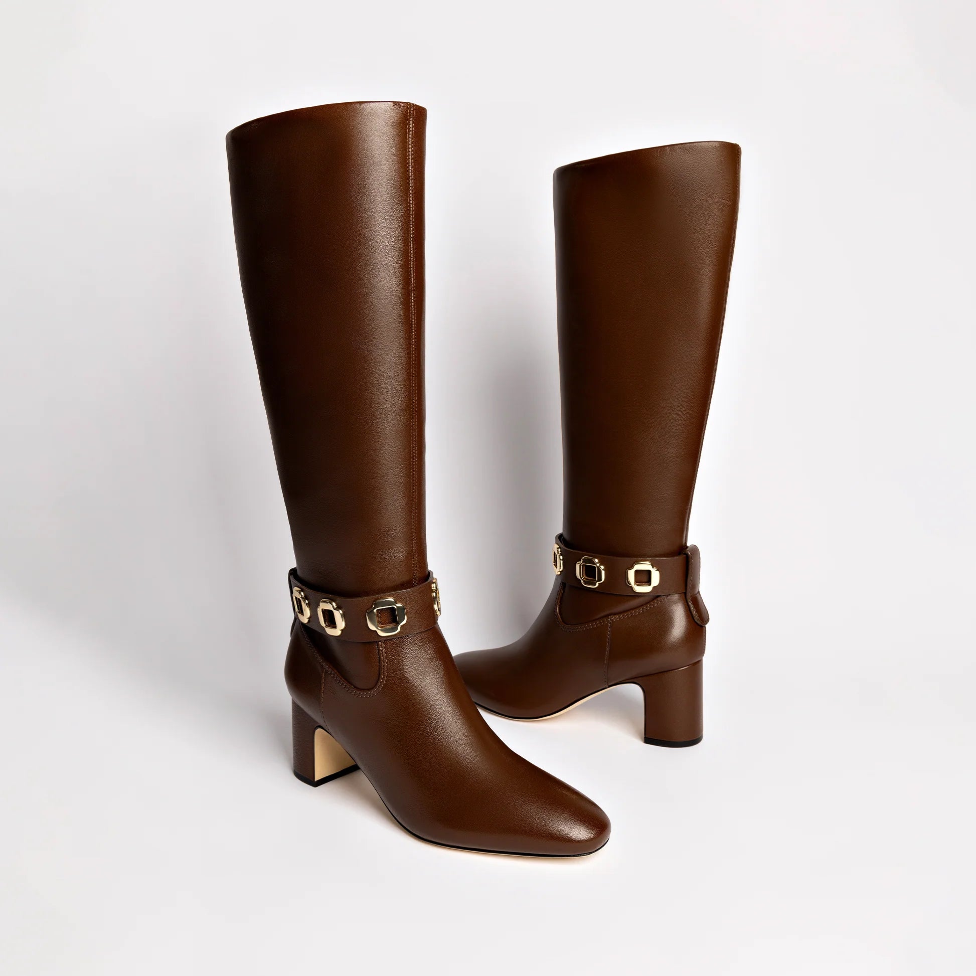 Milan Block Boot In Cognac Leather by Larroudé