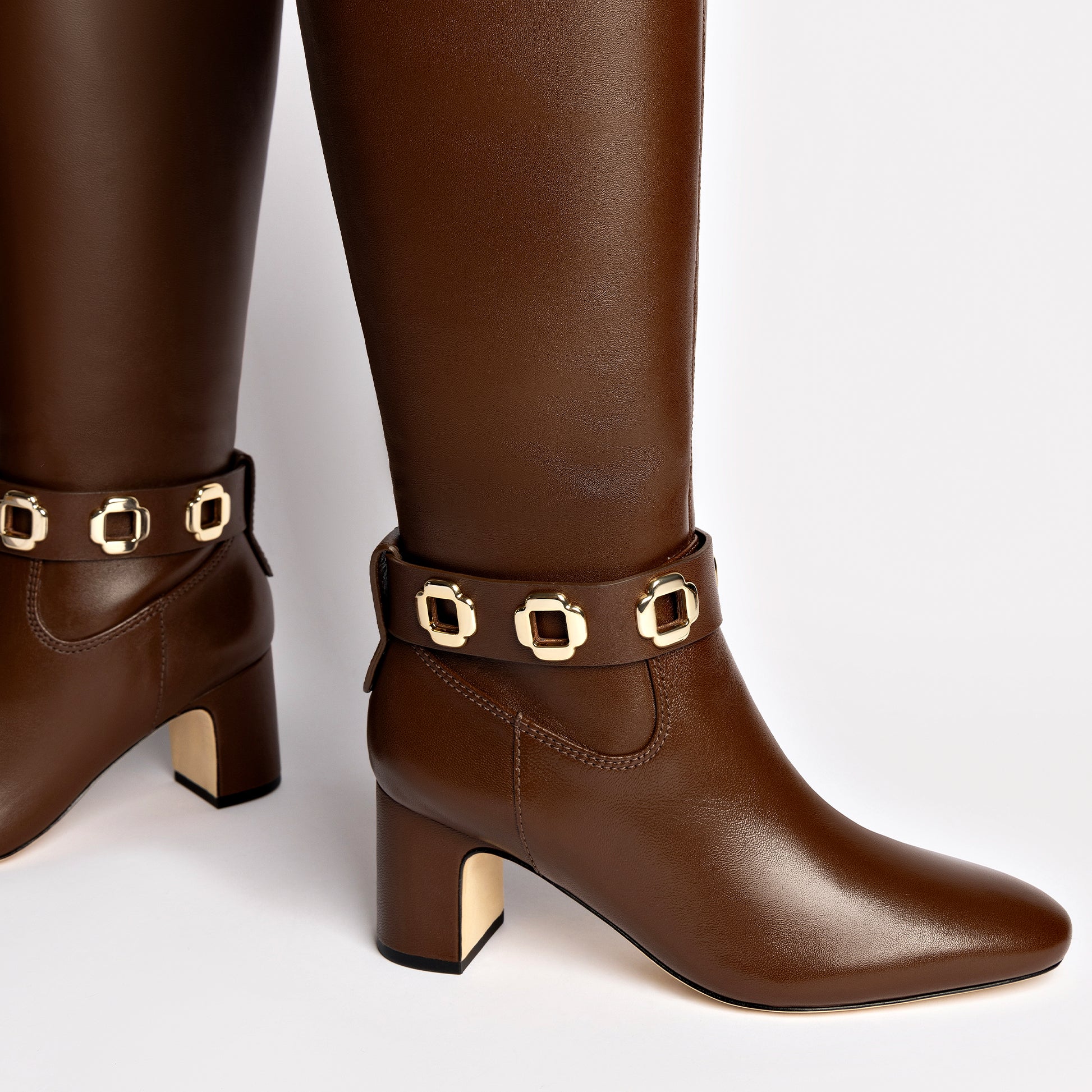 Milan Block Boot In Cognac Leather by Larroudé