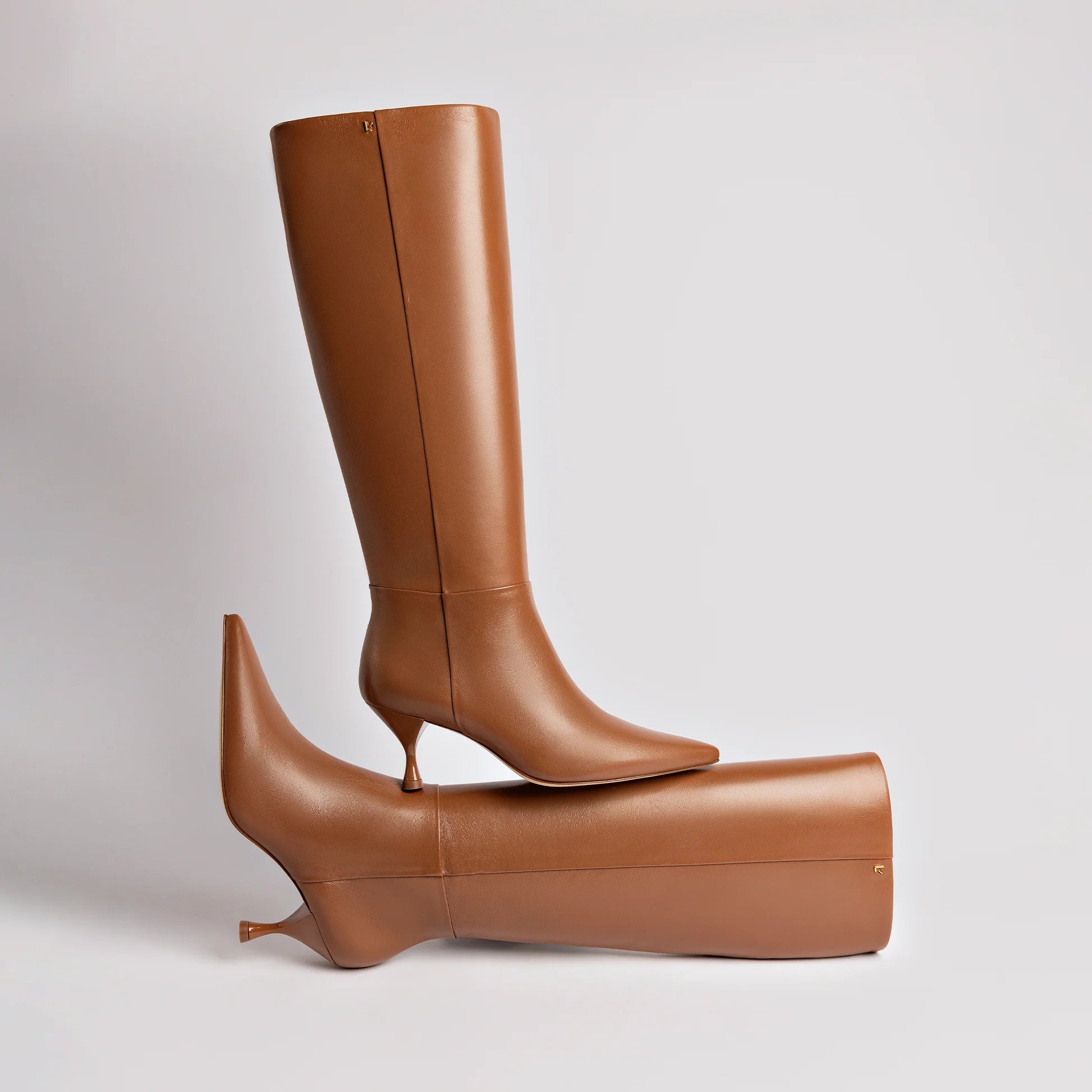 Georgia Boot In Caramel Leather by Larroudé