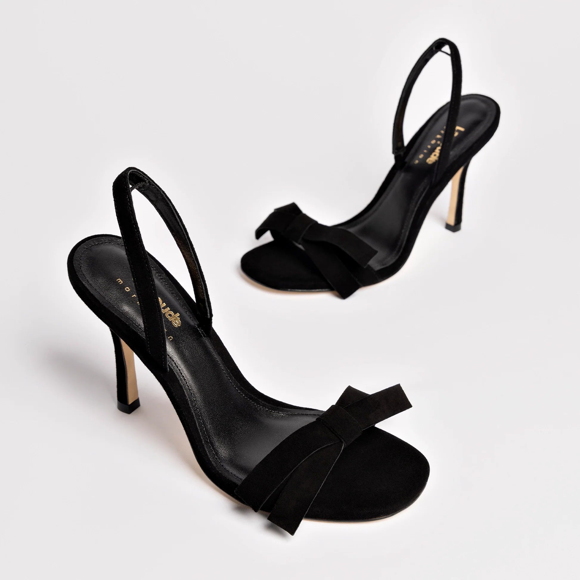 Larroudé x Markarian Sandal In Black Suede by Larroudé