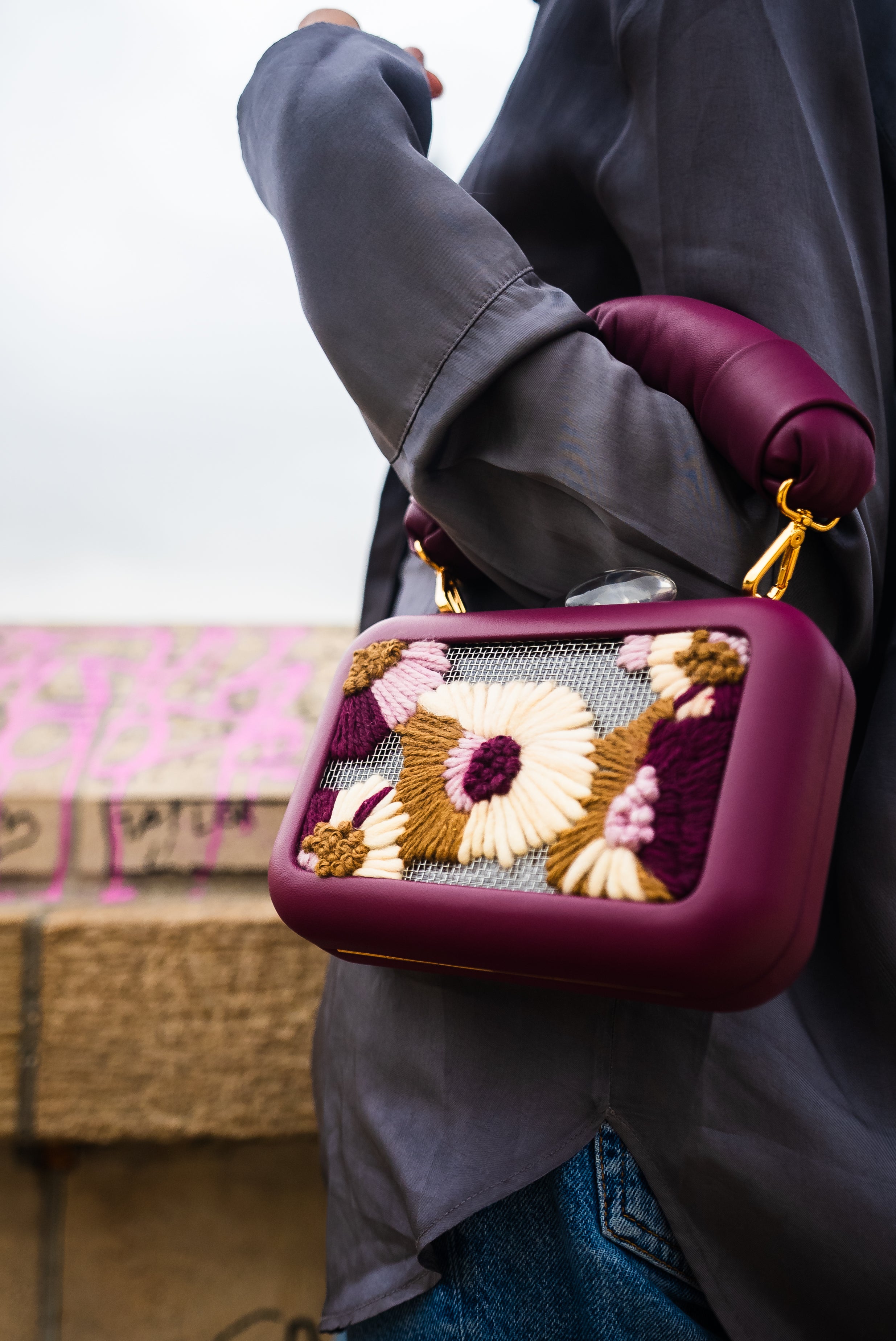 Folhata Flora Grid Clutch by Sy&Vie