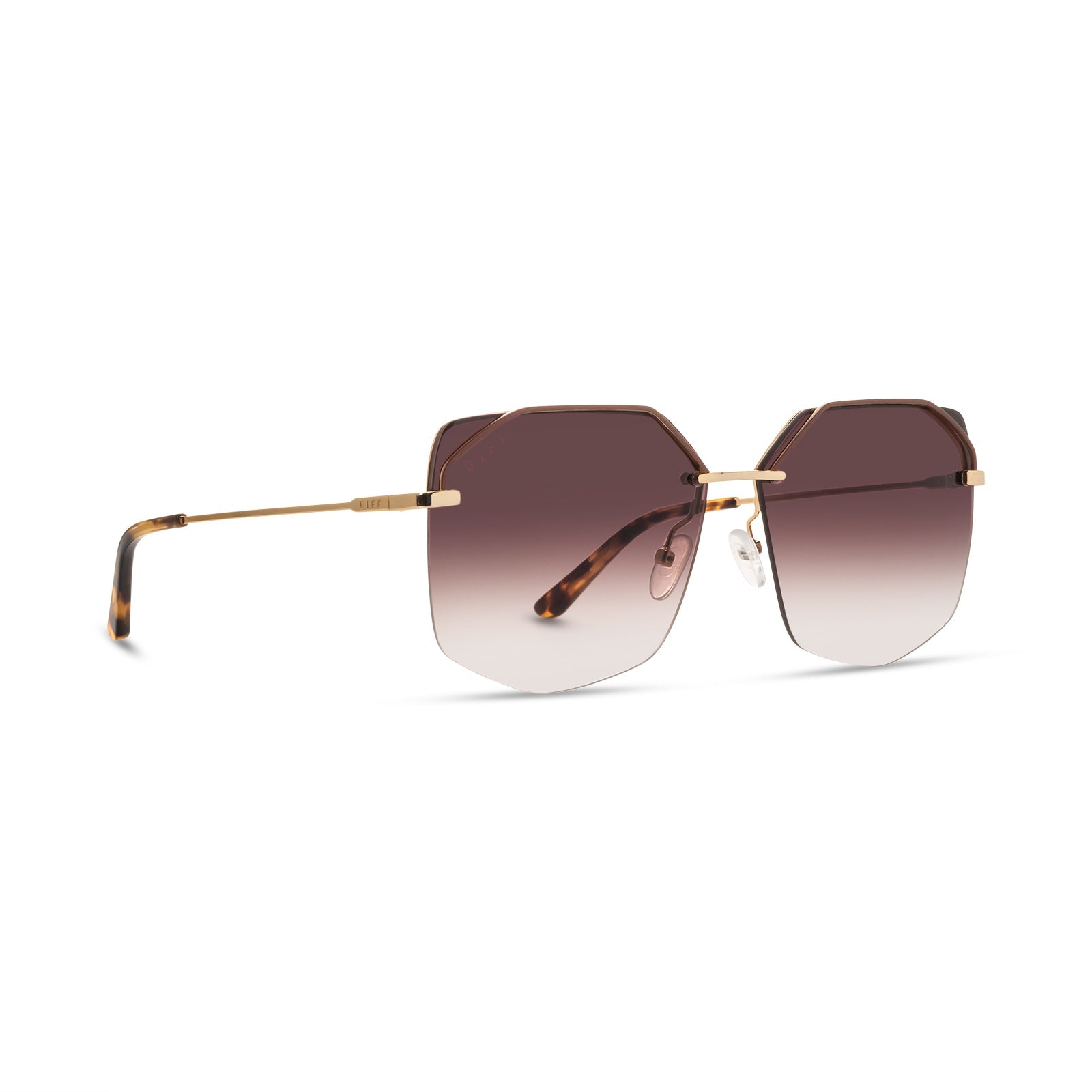 DIFF EYEWEAR | Shop Bella V Sunglasses in Rose Gold/Wine Gradient at  LAStyleRush.com – LA Style Rush