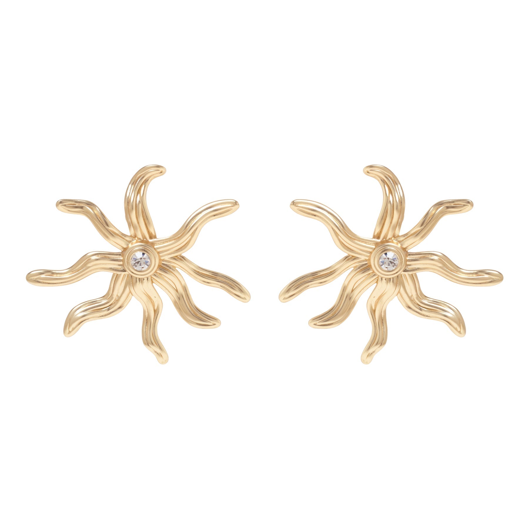 Bettina Earrings Brushed Gold by Mignonne Gavigan