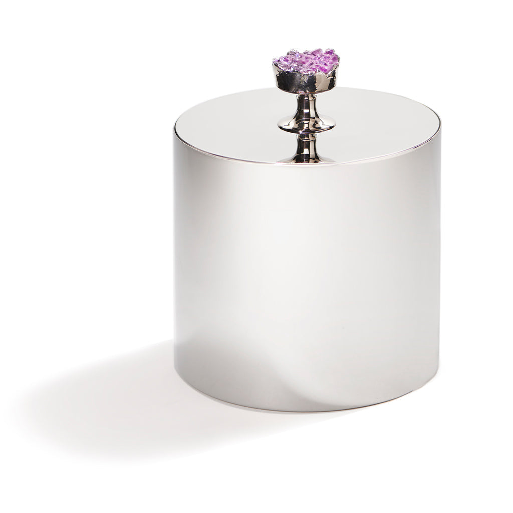 Hospitality Ice Bucket, Silver & Amethyst by ANNA New York