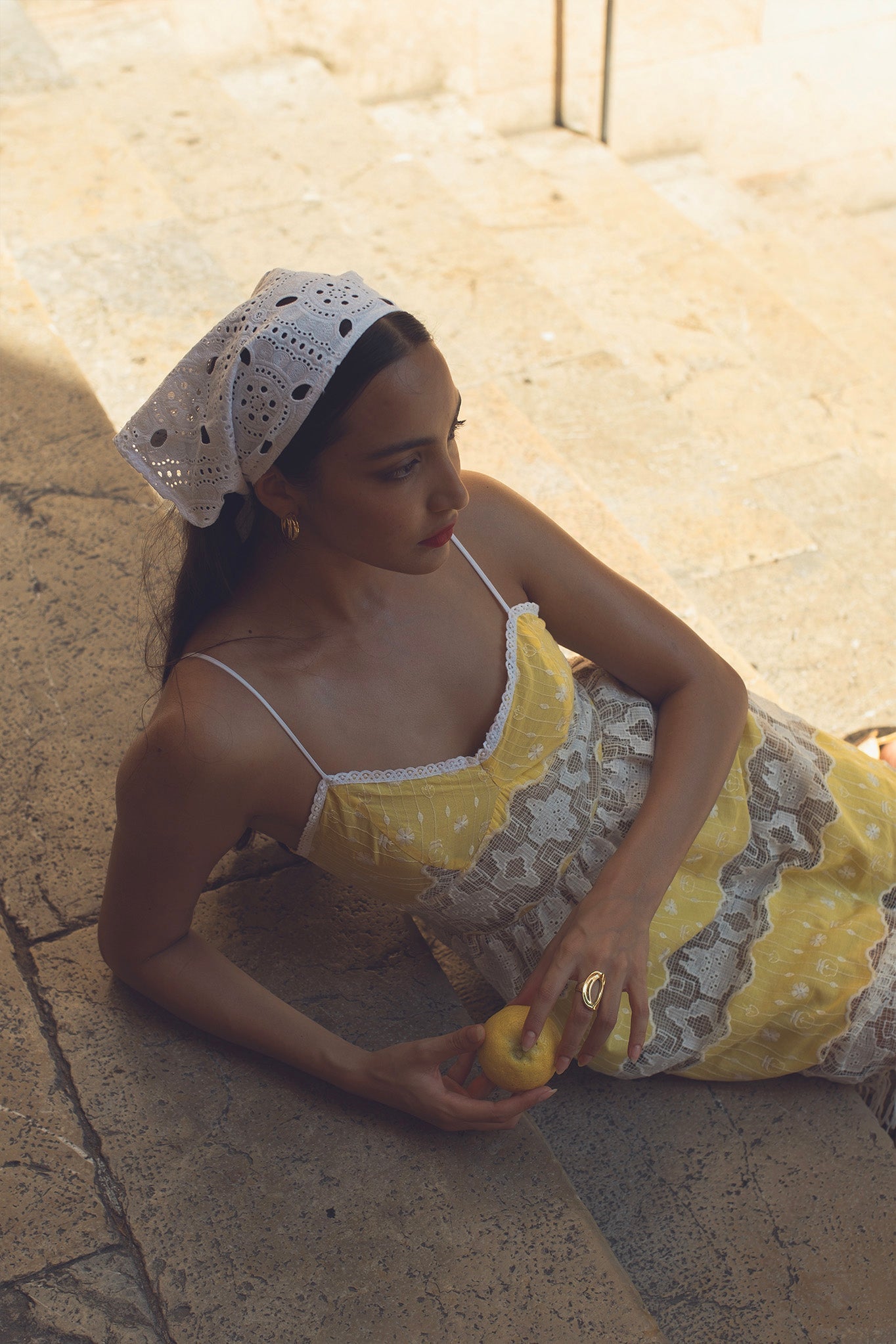 Hollis Andalusia Fringe Embroidery Dress - Limoncello by Miguelina