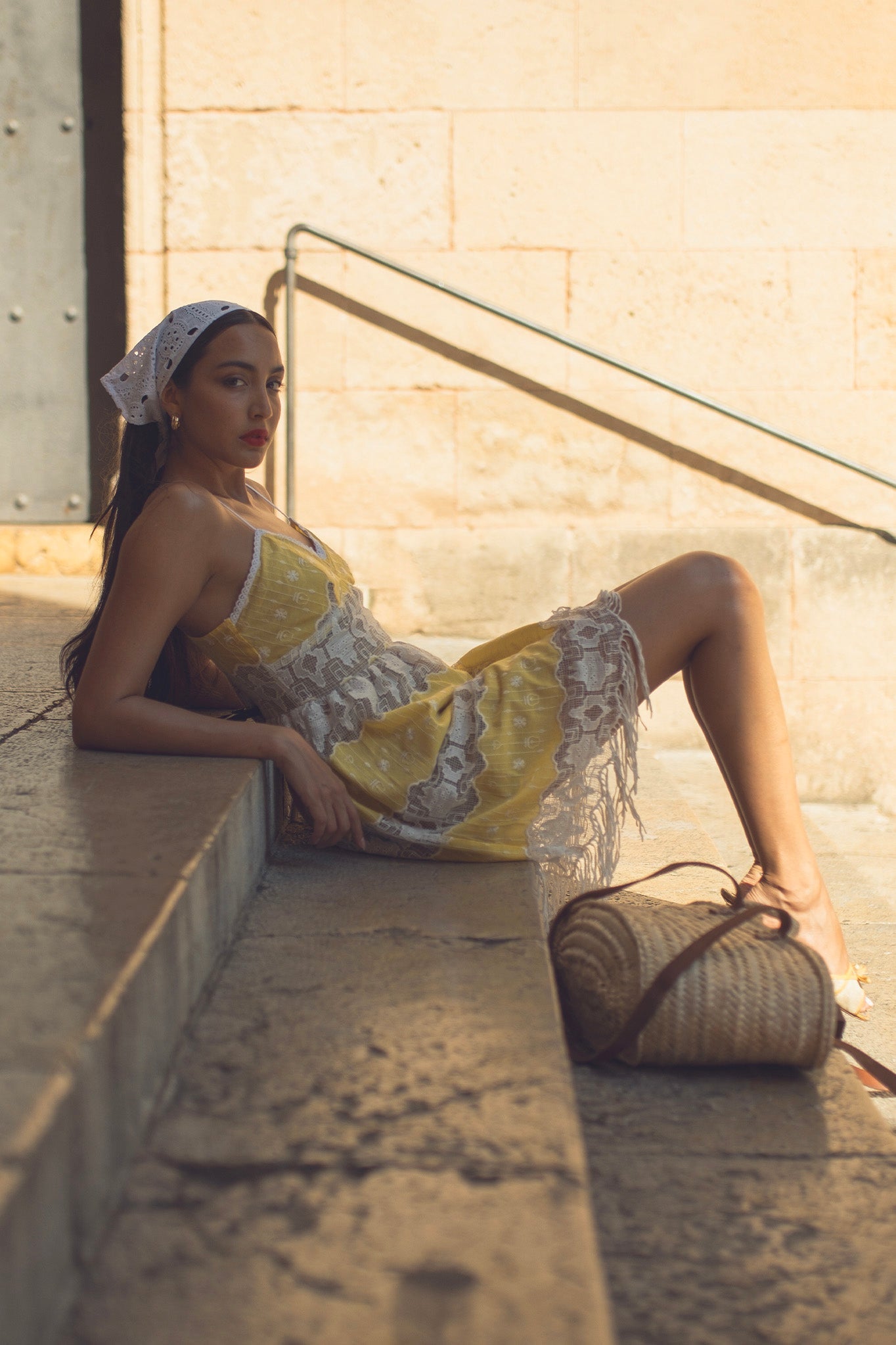 Hollis Andalusia Fringe Embroidery Dress - Limoncello by Miguelina