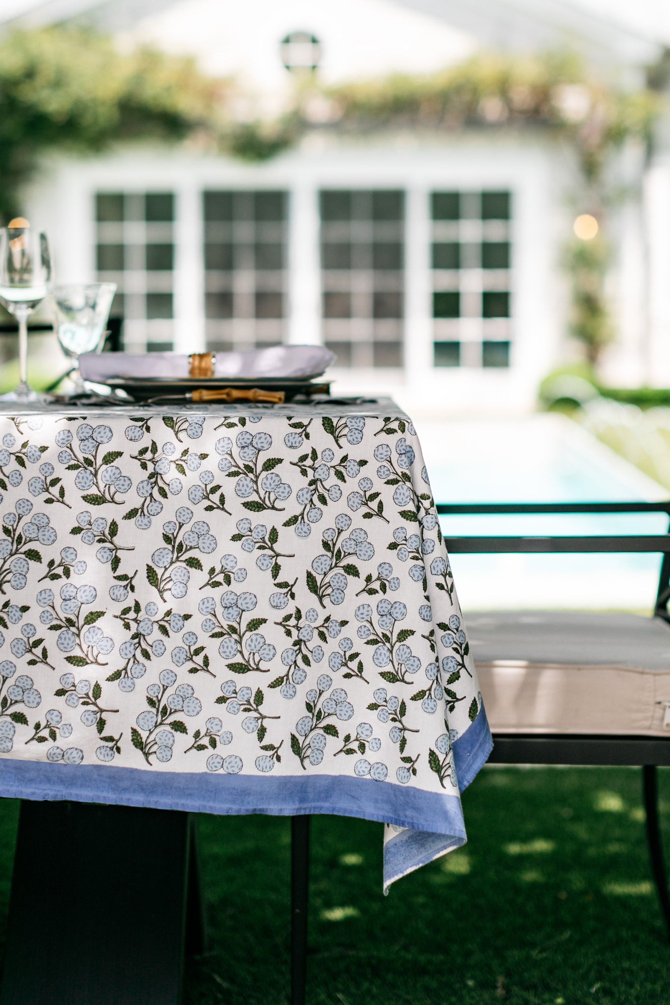 Blue Hydrangea Tablecloth by Holly Harris Designs