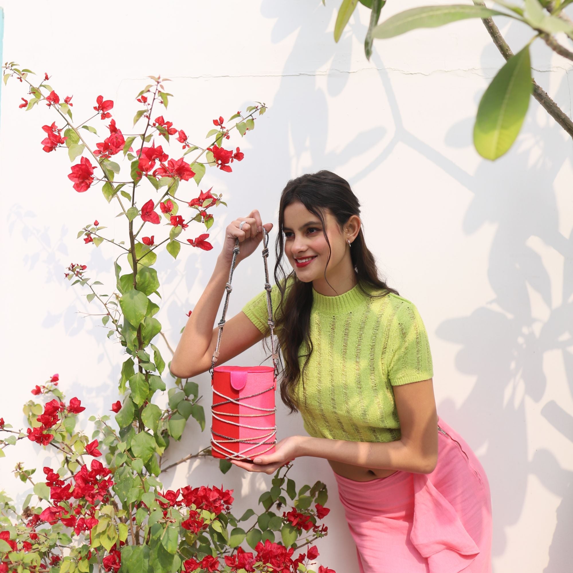 Gulaab Knotty Bucket Bag by Simitri