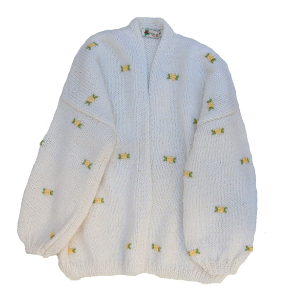 WINTER BLOOM YELLOW ROSE Cotton Cardigan (Pre-Order) by Fanm Mon