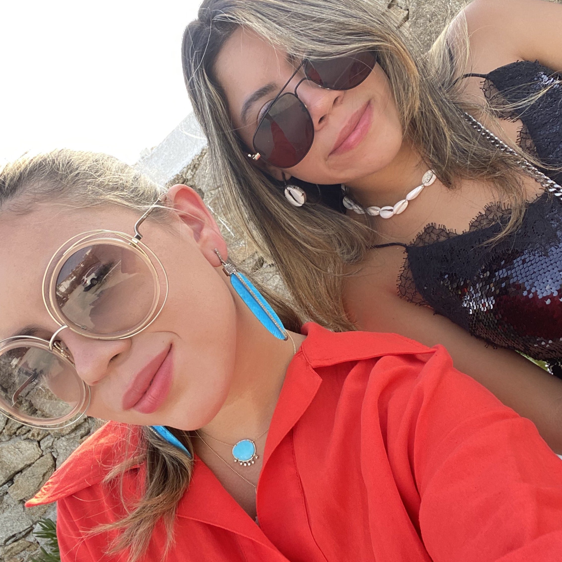 Carved Turquoise Feather Earrings by S. Carter Designs