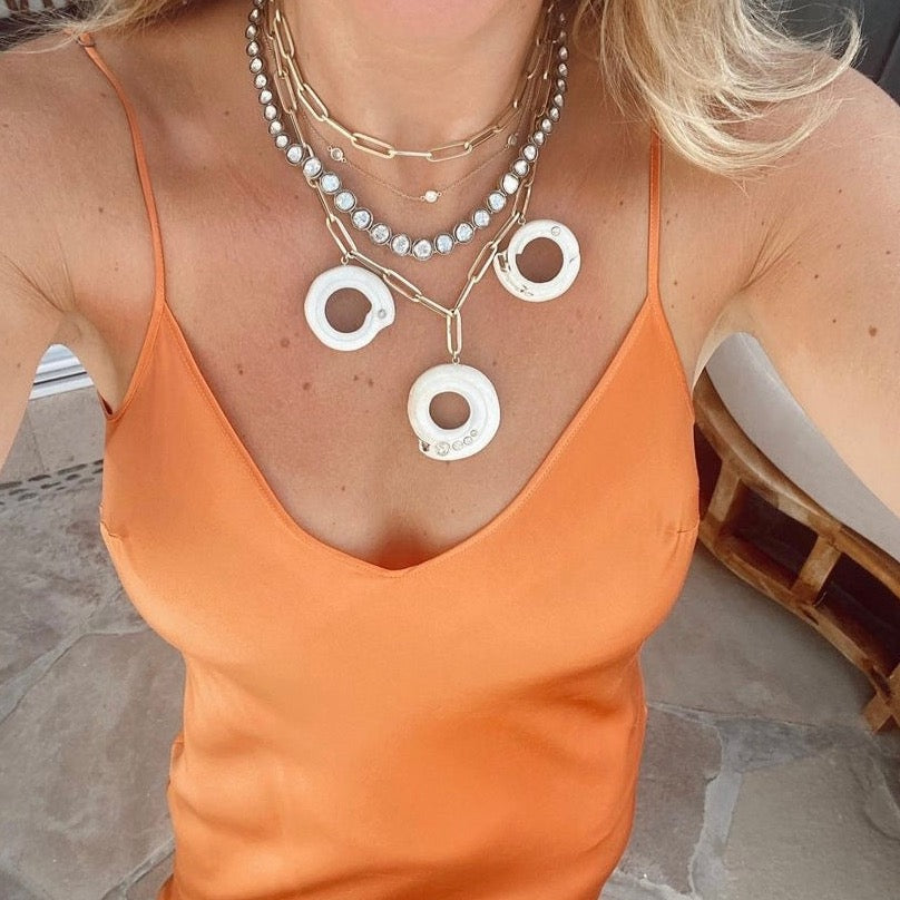 14k Yellow Gold Dainty Diamond Necklace by S. Carter Designs
