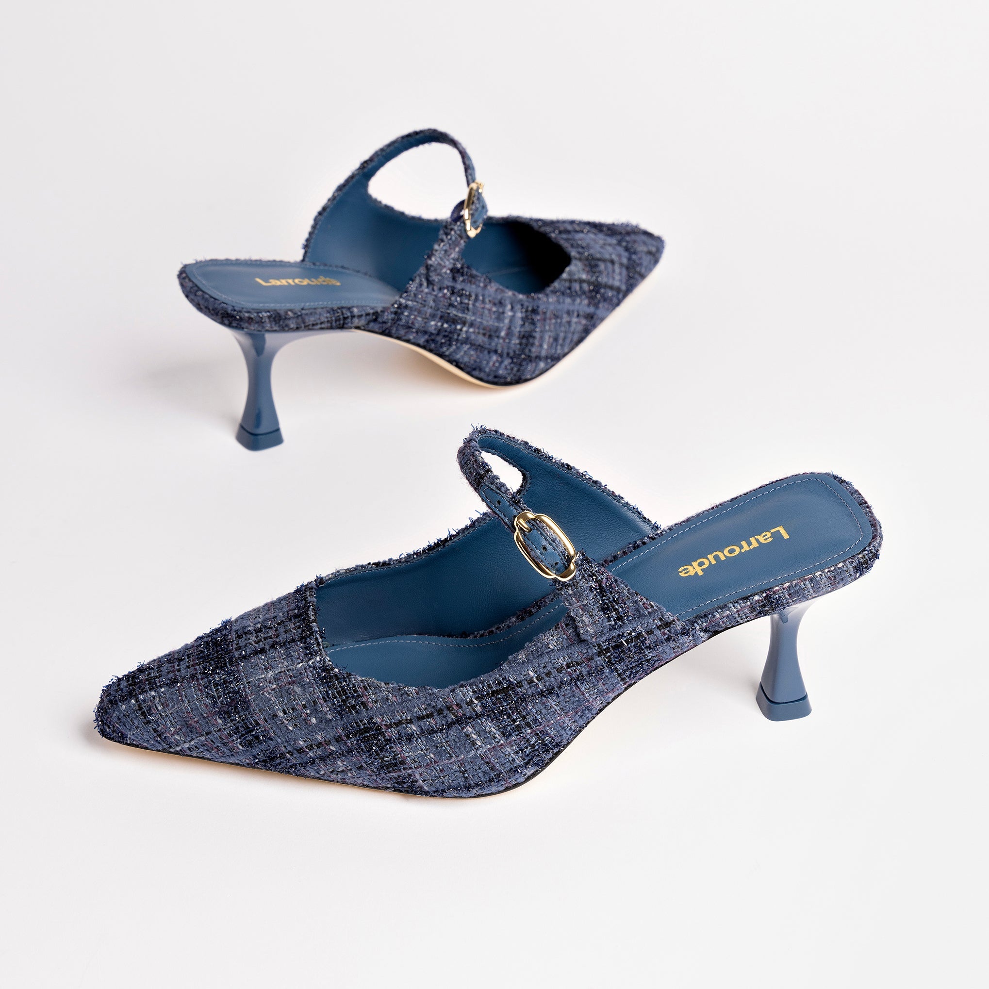 Ines Mule In Marlin Tweed by Larroudé