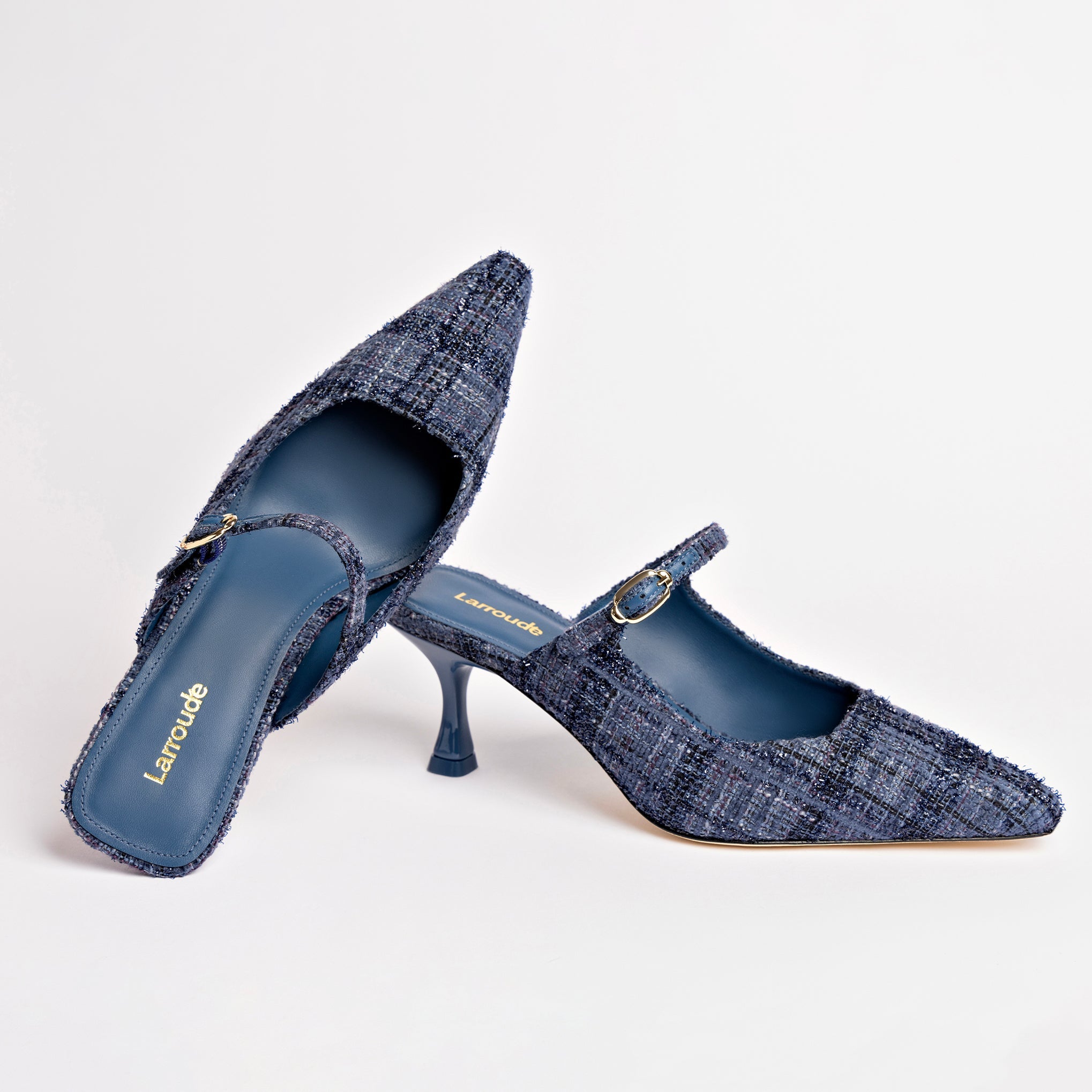 Ines Mule In Marlin Tweed by Larroudé