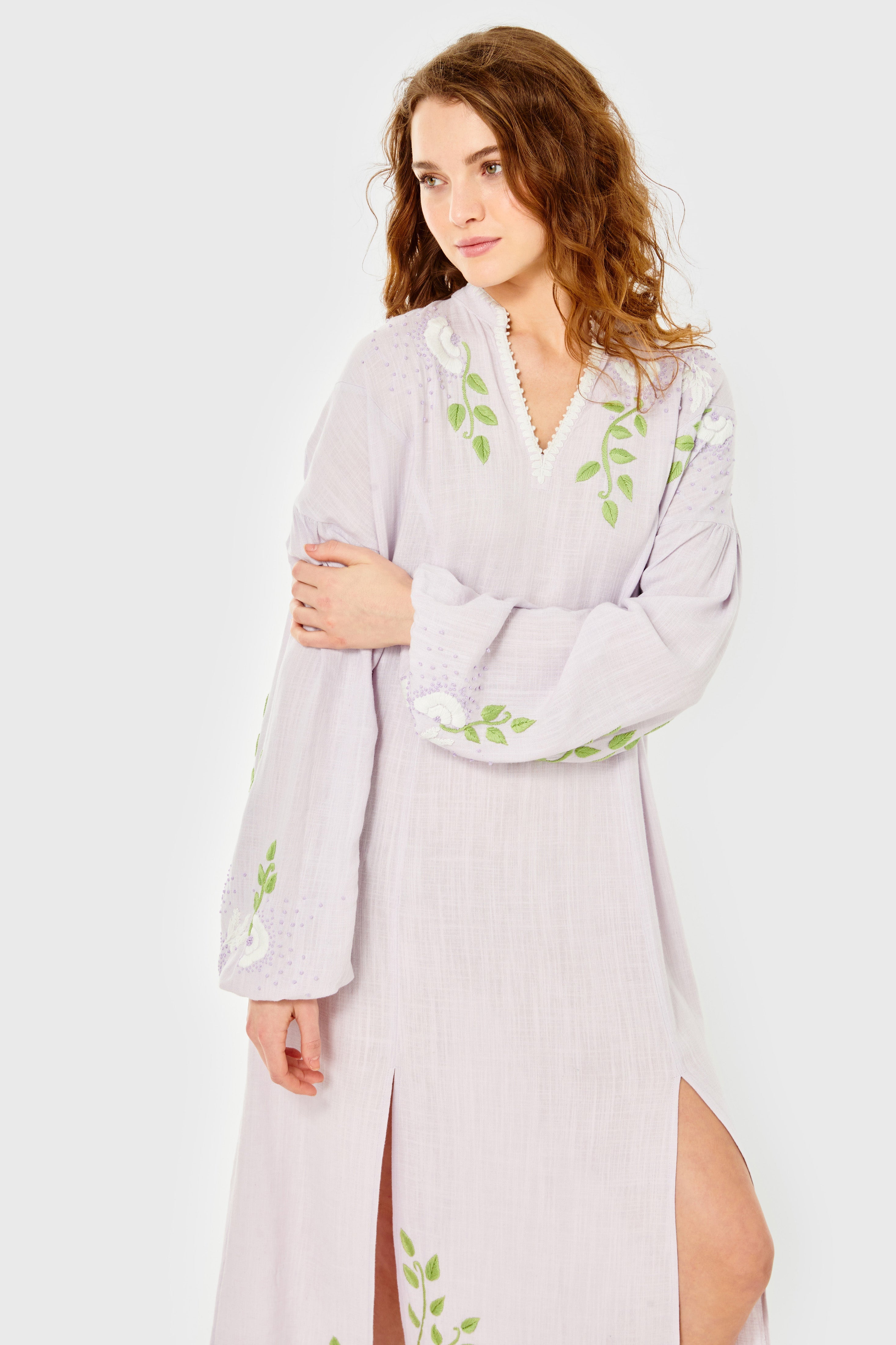 Isabelle Maxi Cover Up-Linen-Orchid Hush by Cartolina
