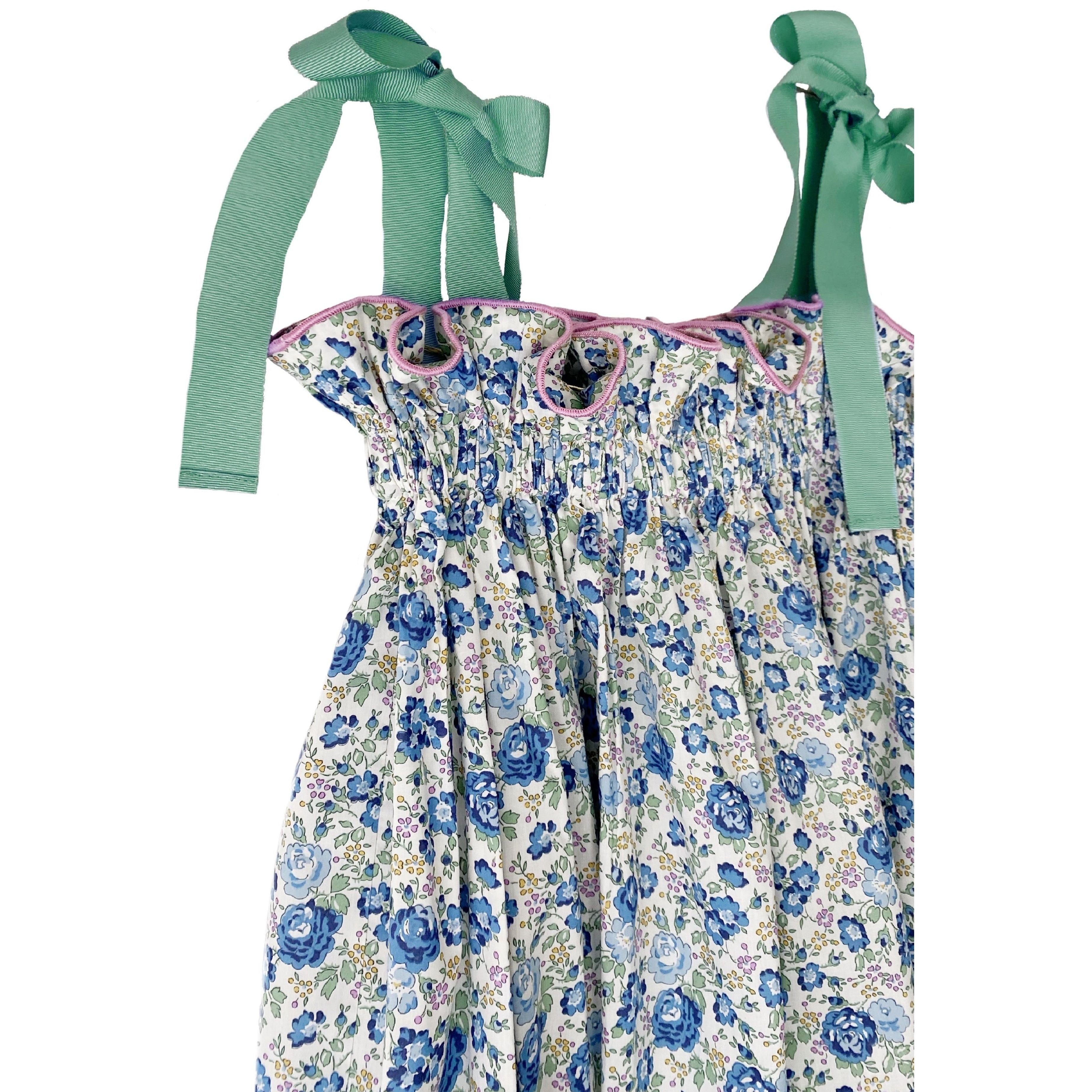 Girls' Jaime Dress in Blue Floral by Casey Marks