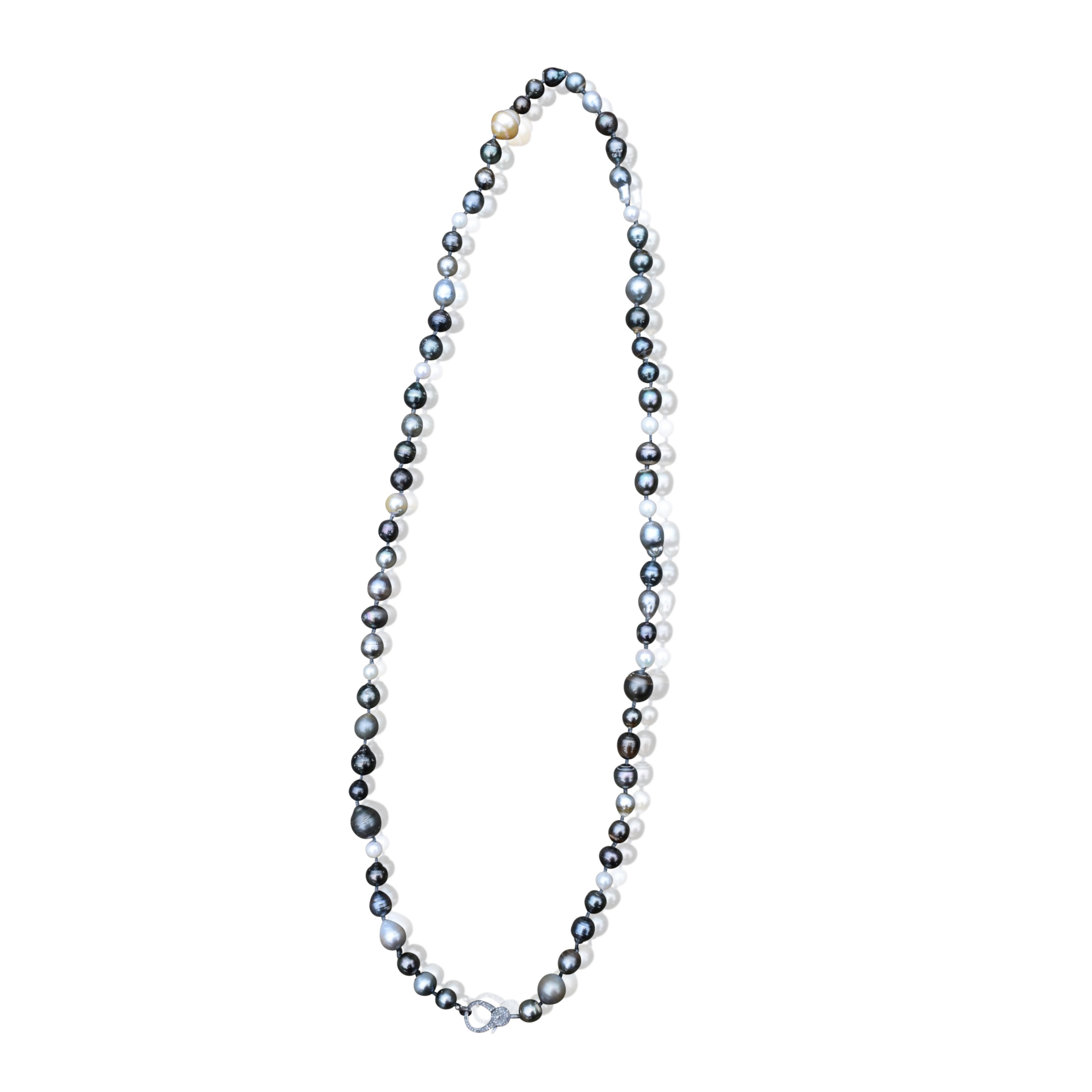 Short Tahitian Pearl Necklace with Clasp by S. Carter Designs