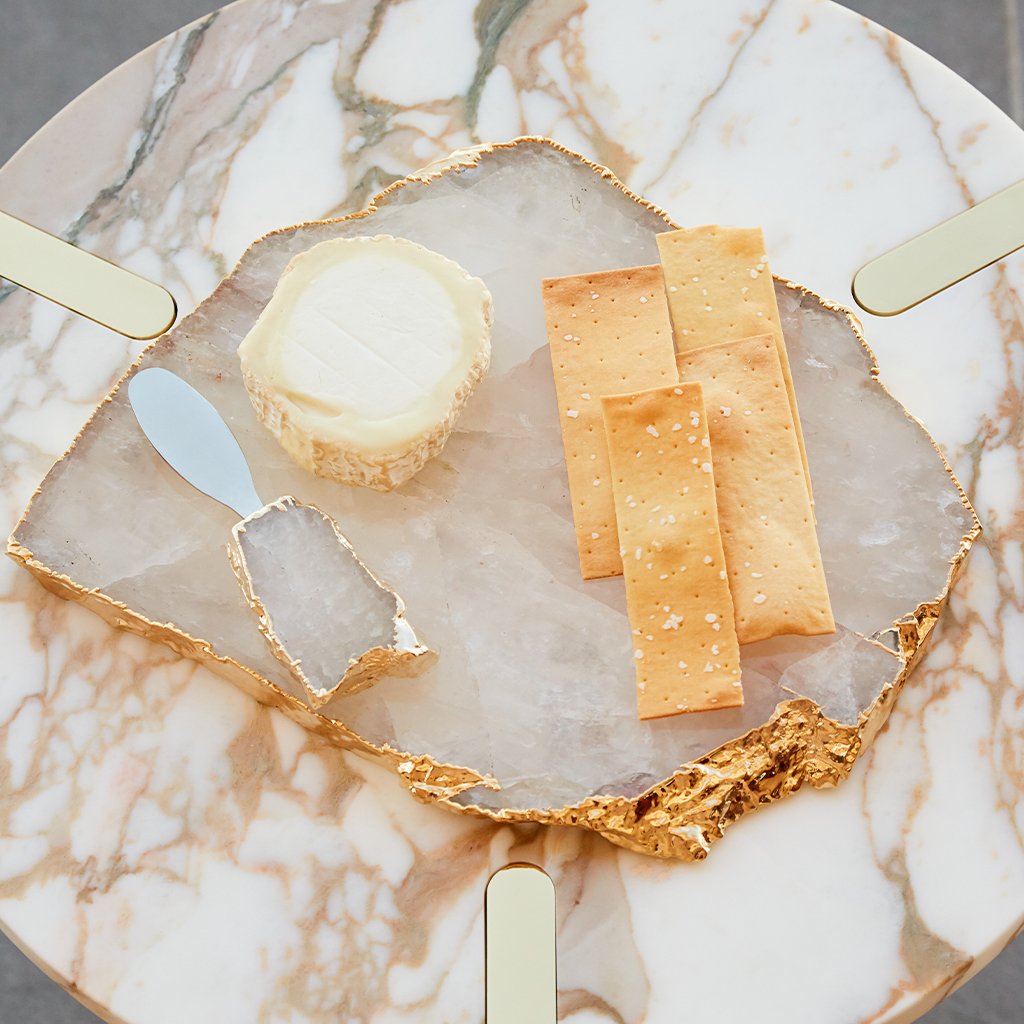 Kiva Platter, Crystal & Gold by ANNA New York
