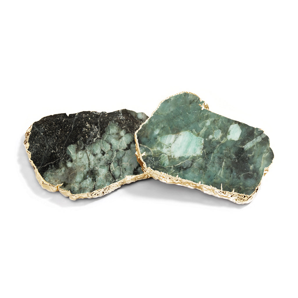 Kivita Coasters, Emerald & Gold by ANNA New York