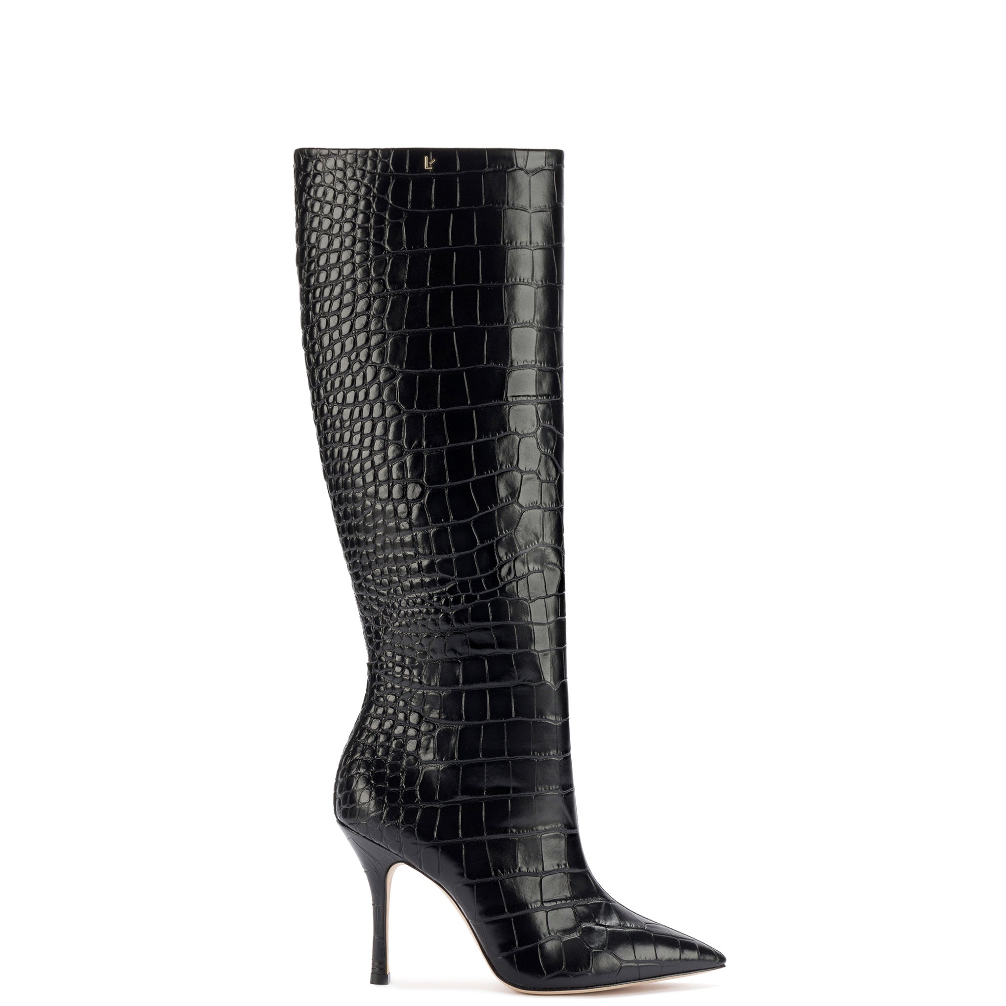 Kate Boot In Black Stamped Leather by Larroudé