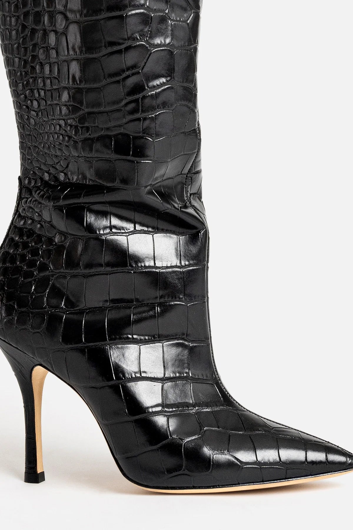 Kate Boot In Black Stamped Leather by Larroudé