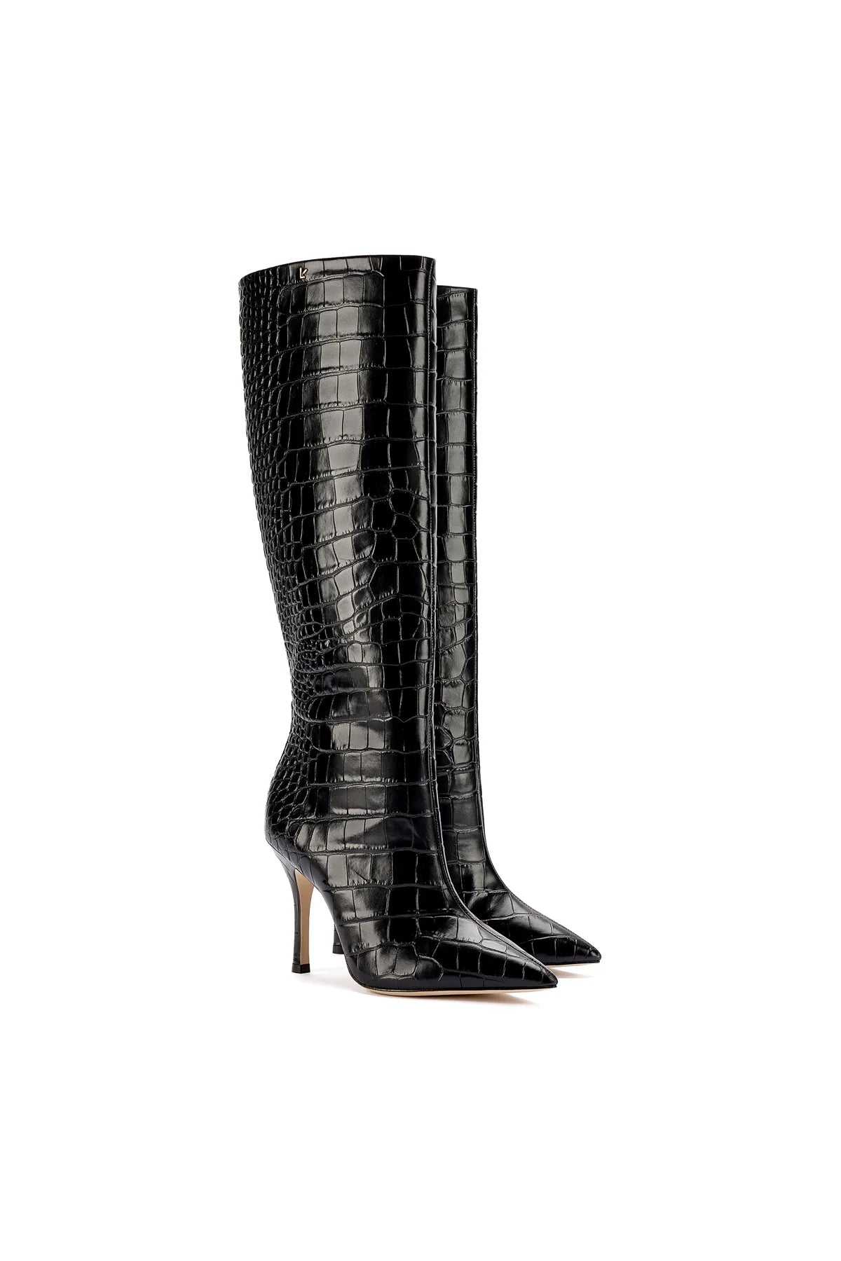 Kate Boot In Black Stamped Leather by Larroudé