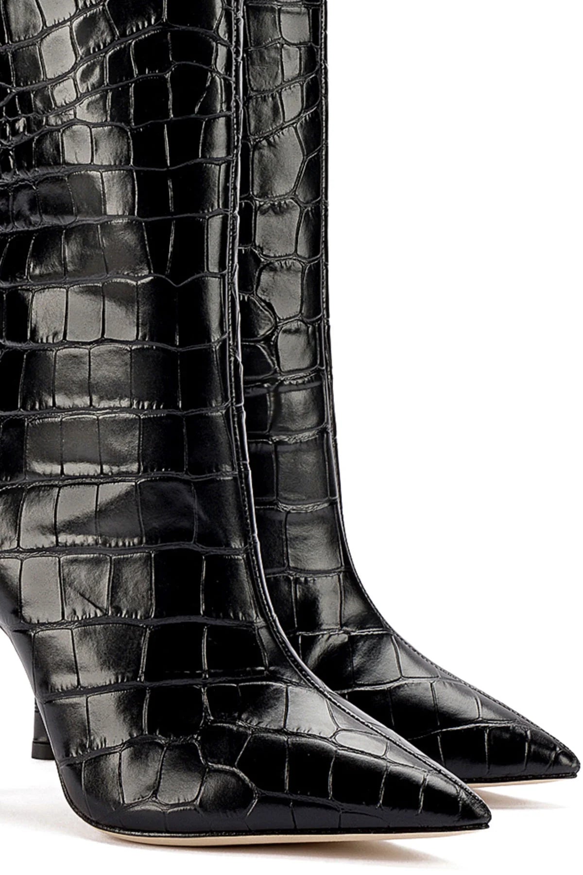 Kate Boot In Black Stamped Leather by Larroudé