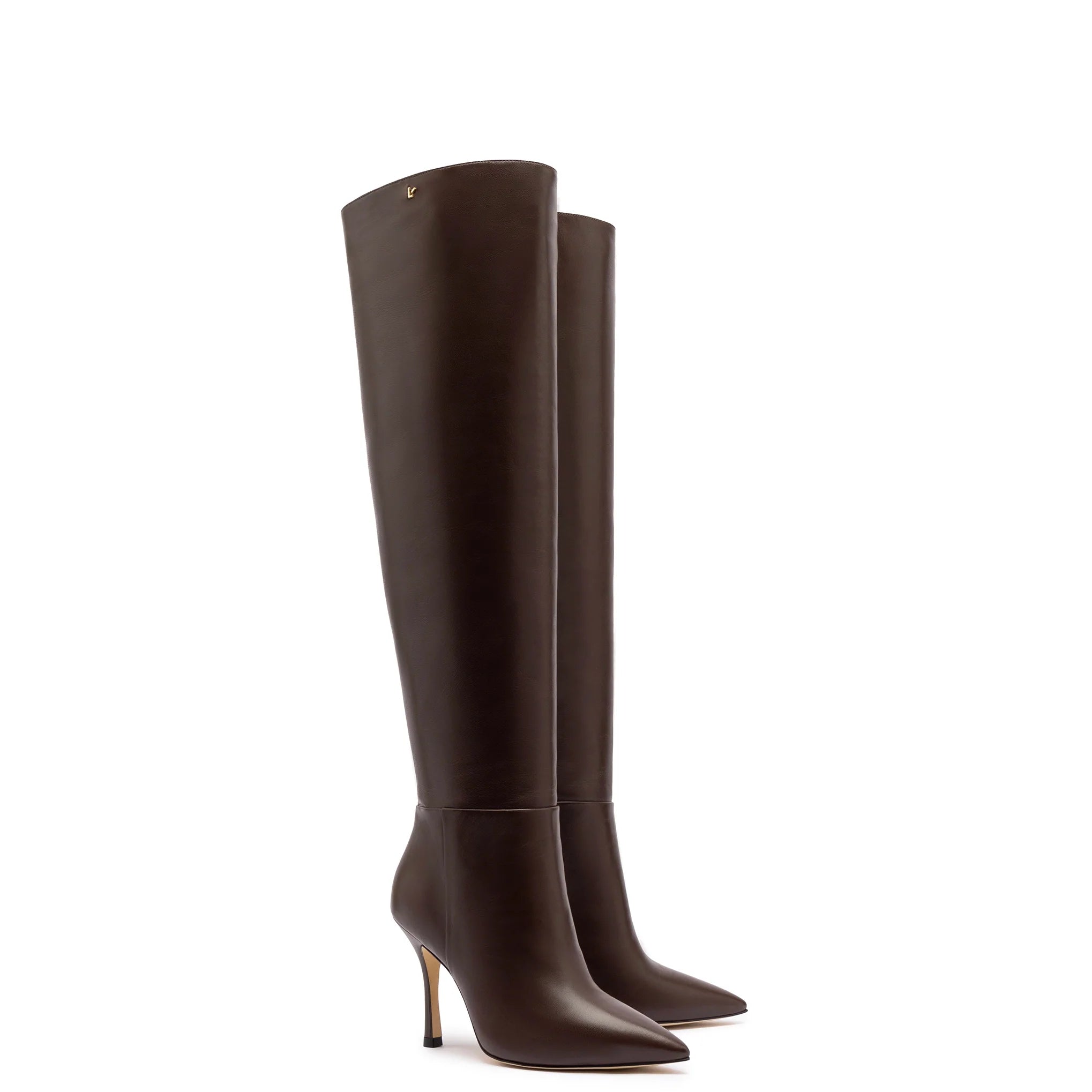 Kate Hi Boot In Brown Leather by Larroudé