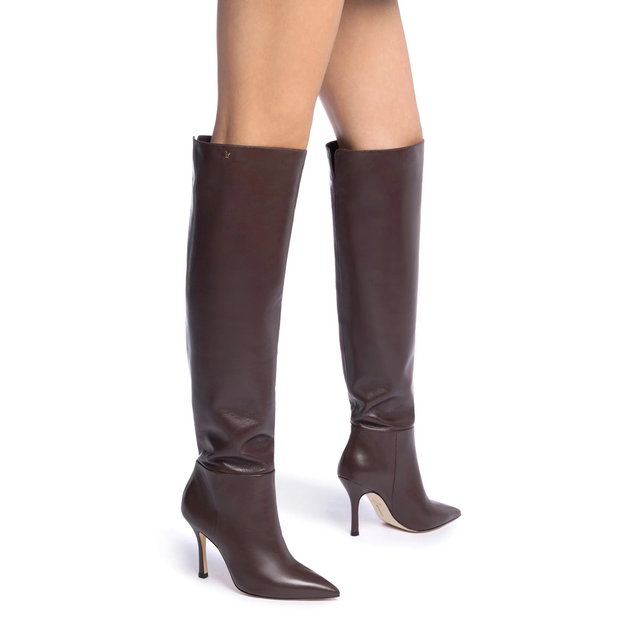 Kate Hi Boot In Brown Leather by Larroudé