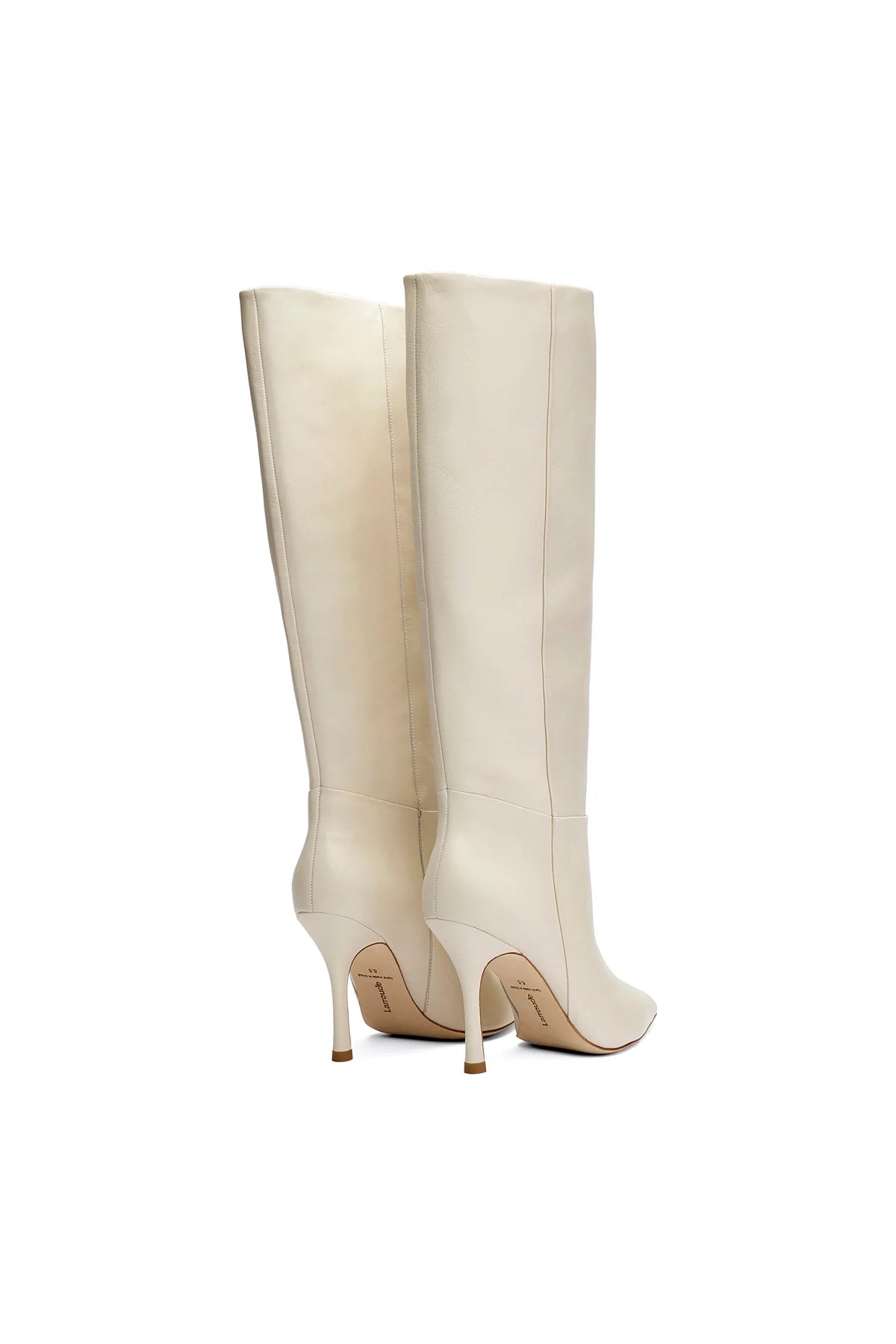 Kate Boot In Ivory Leather by Larroudé