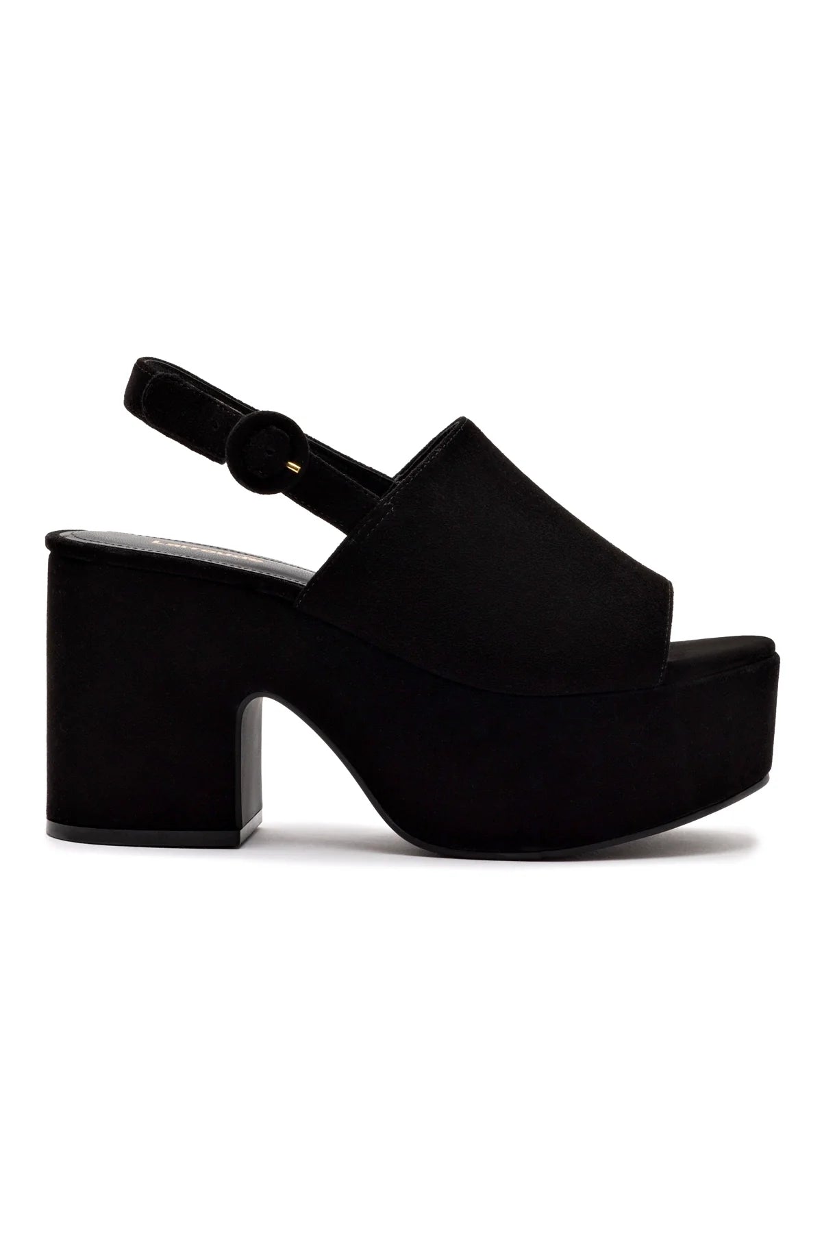 Miso Platform Sandal In Black Suede by Larroudé