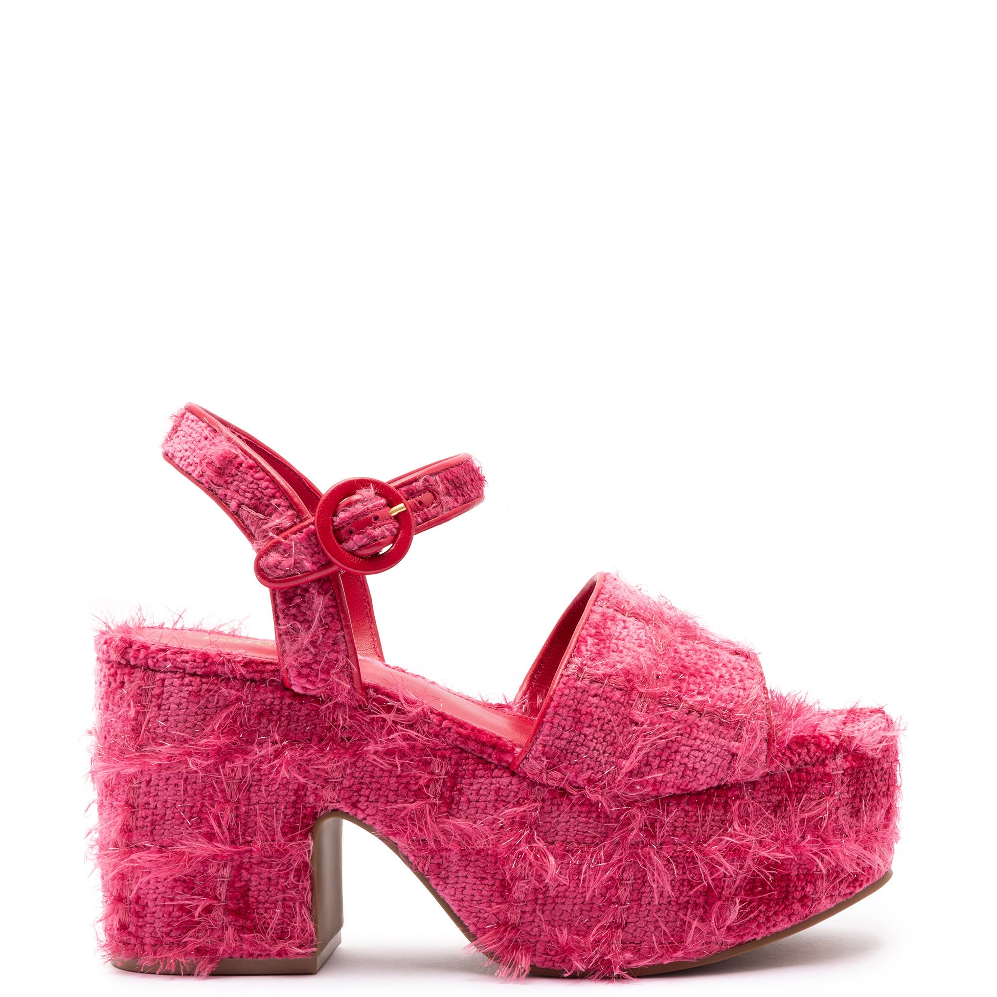 Miso Sandal In Rose Agami Velvet by Larroudé