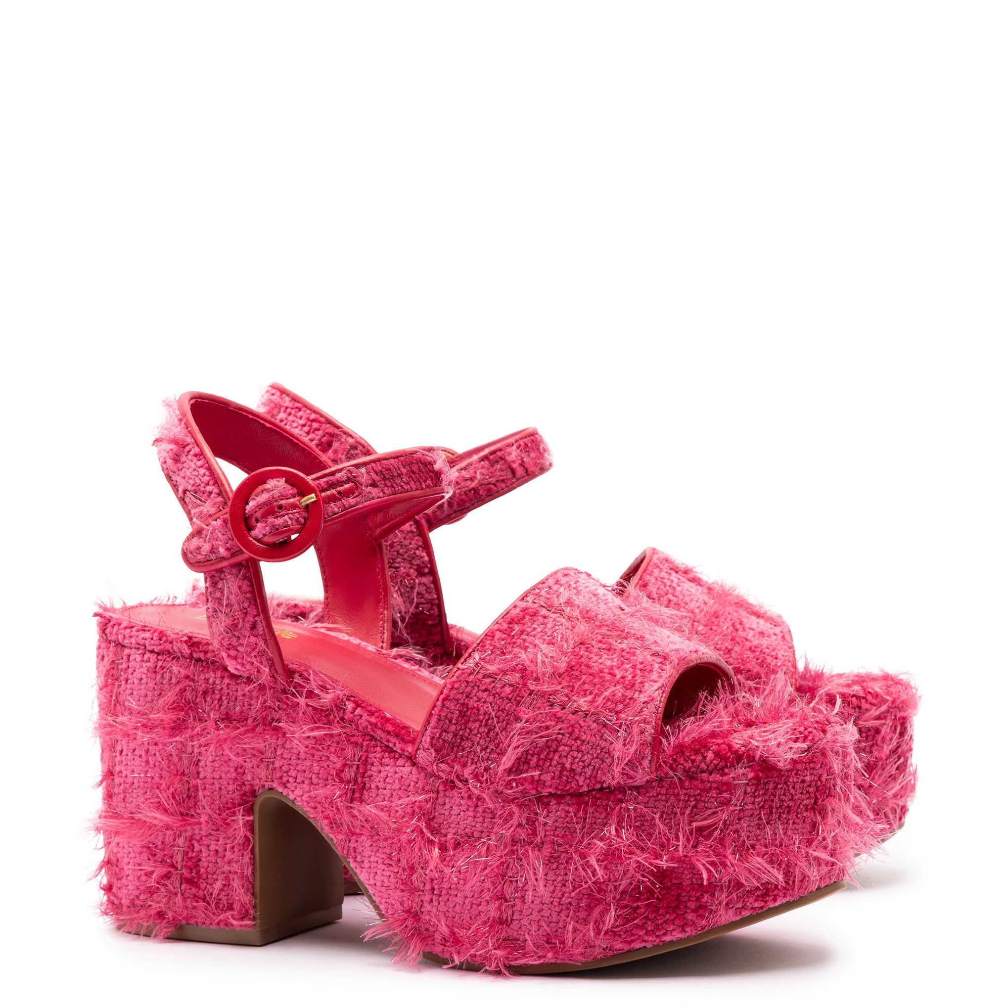 Miso Sandal In Rose Agami Velvet by Larroudé