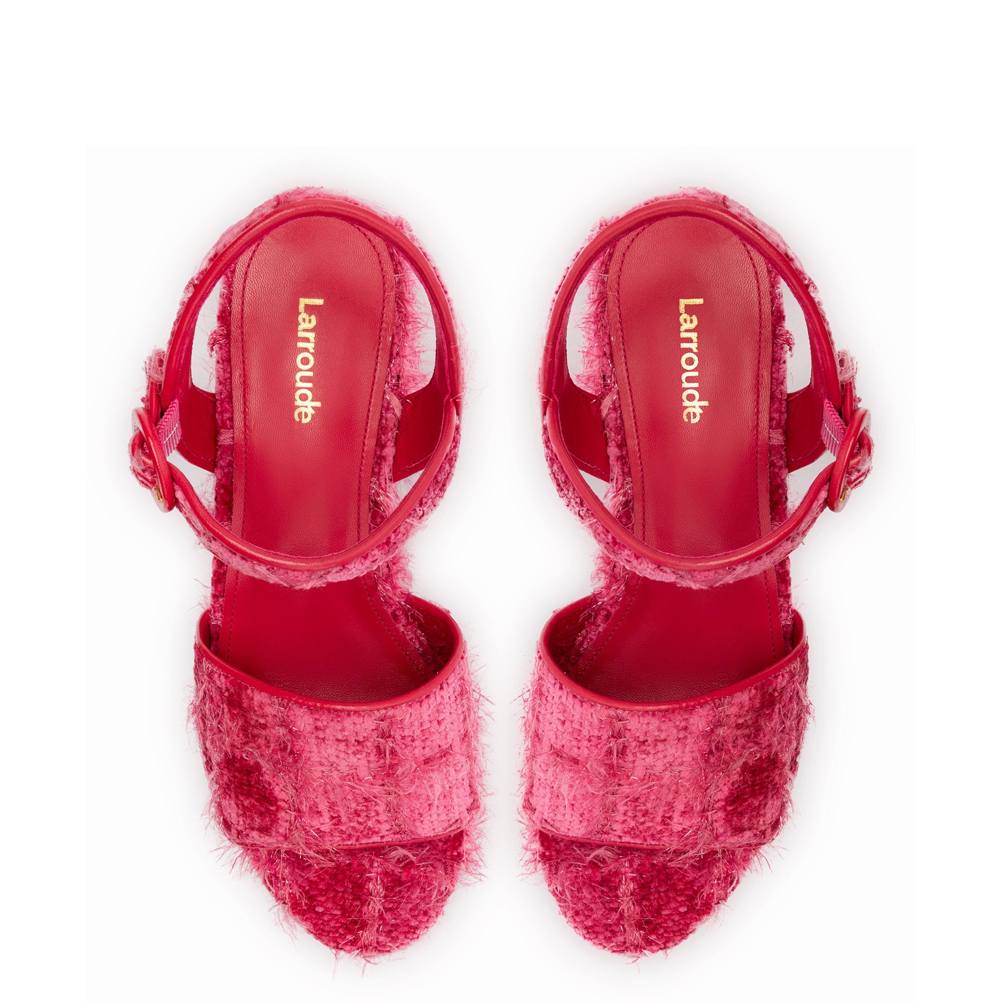 Miso Sandal In Rose Agami Velvet by Larroudé