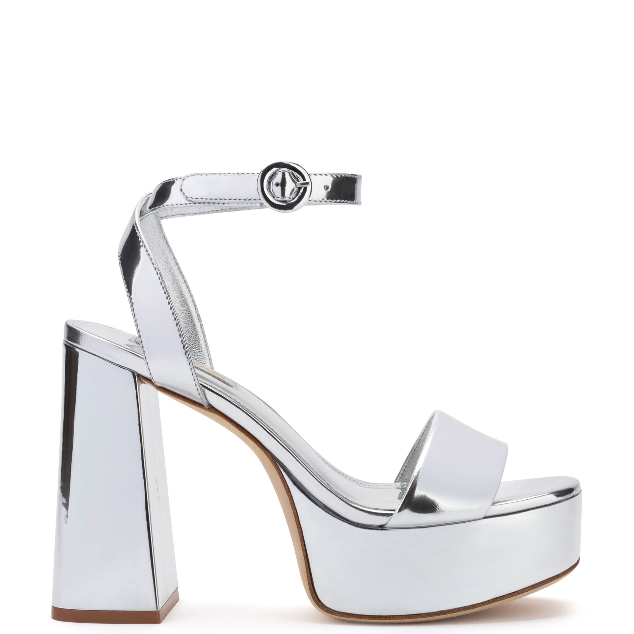 Dolly Sandal In Silver Specchio by Larroudé