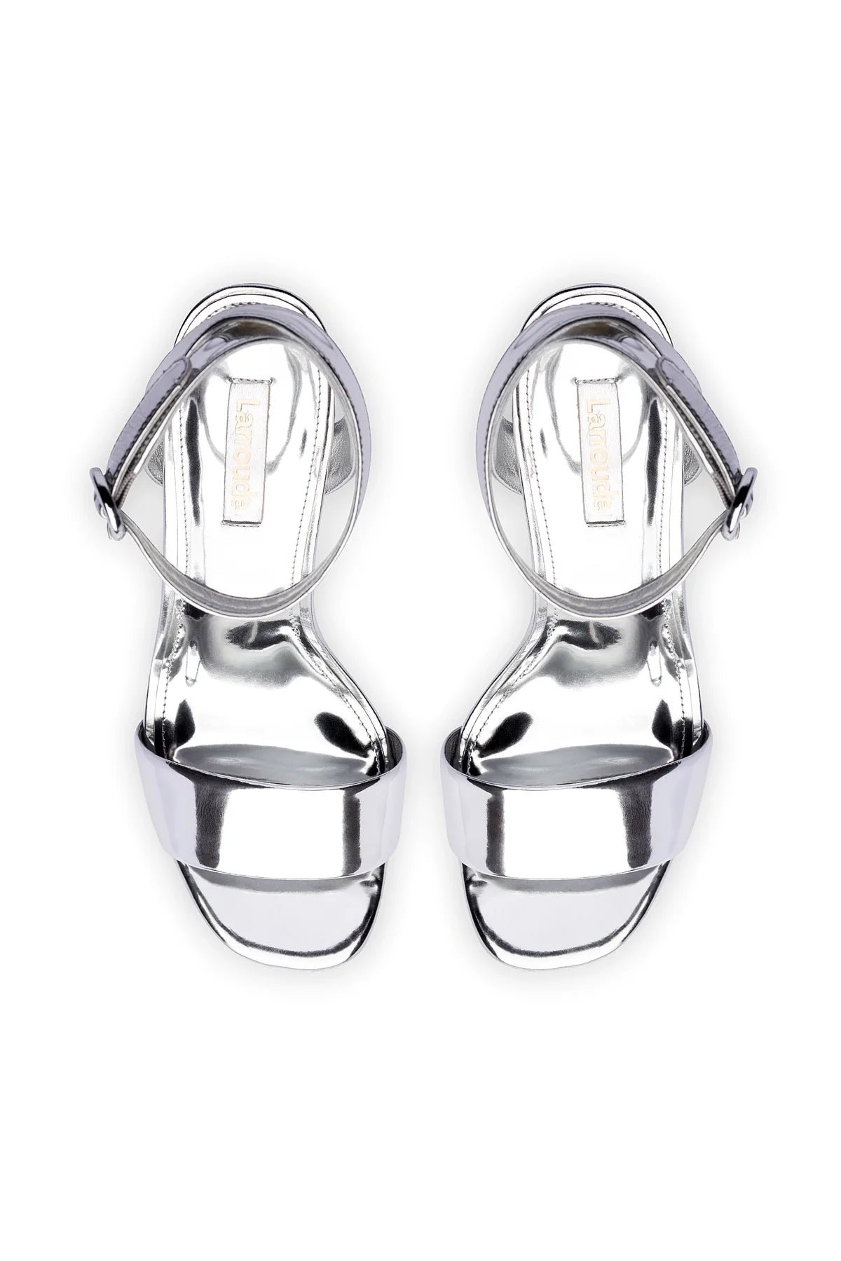 Dolly Sandal In Silver Specchio by Larroudé